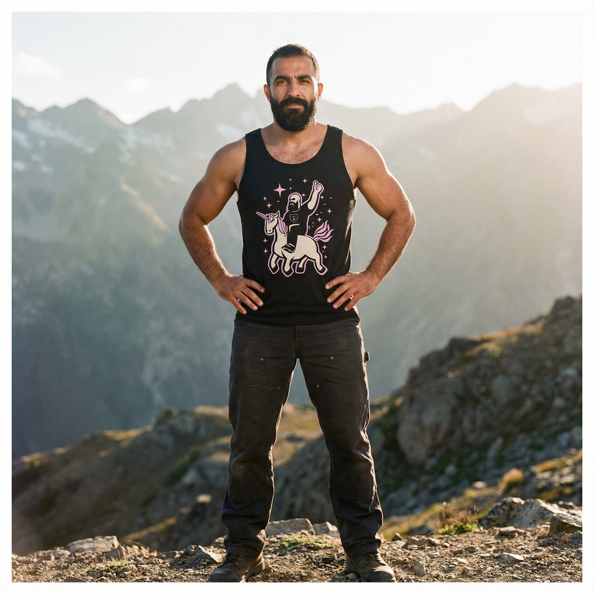 The Mythic Unicorn Wrangler Tank Top #color_Black