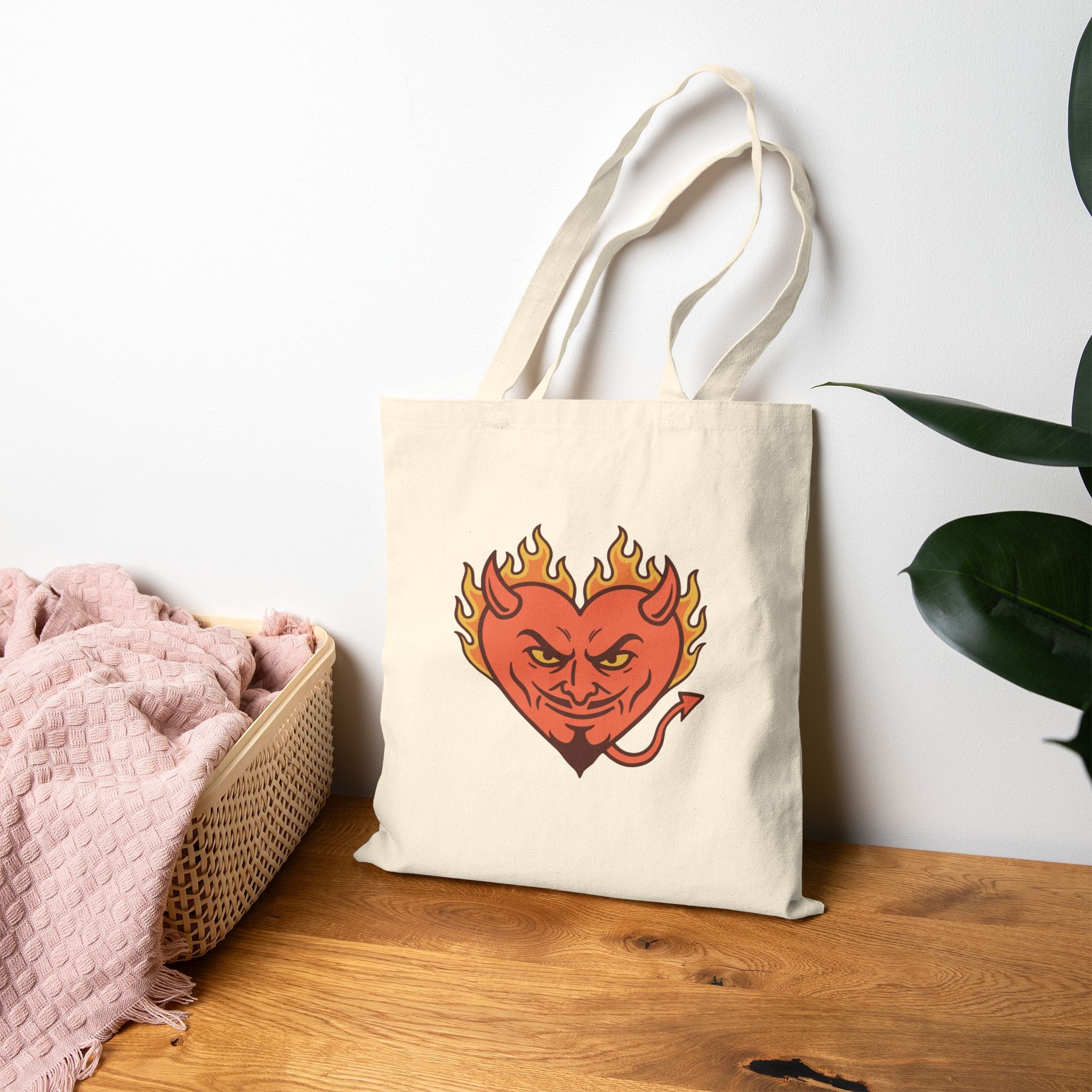 Hellfire Zaddy Tote Bag - Hunky Tops #color_Natural