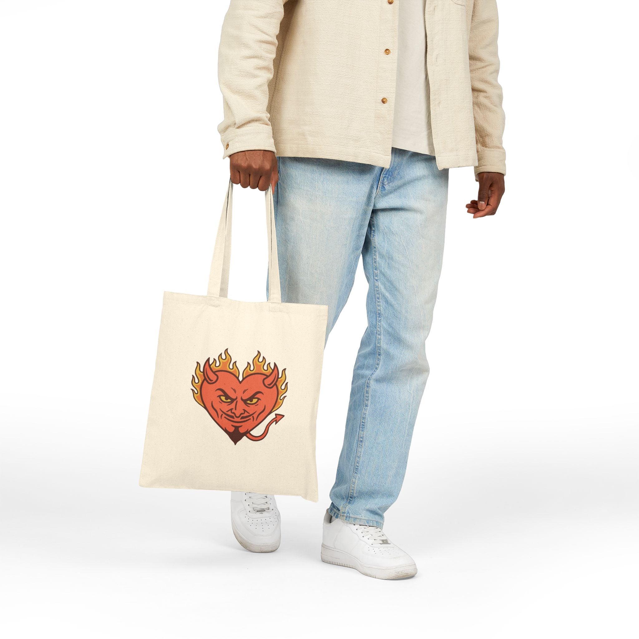 Hellfire Zaddy Tote Bag - Hunky Tops #color_Natural