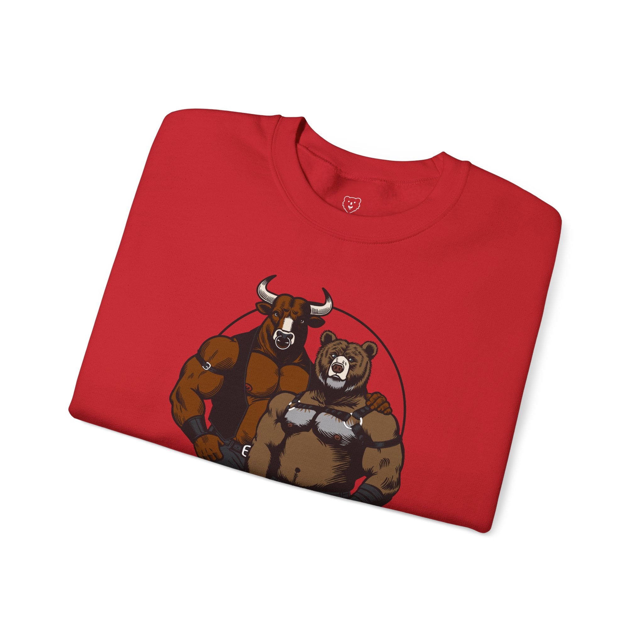 Bull + Bear Sweatshirt - Hunky Tops #color_Red