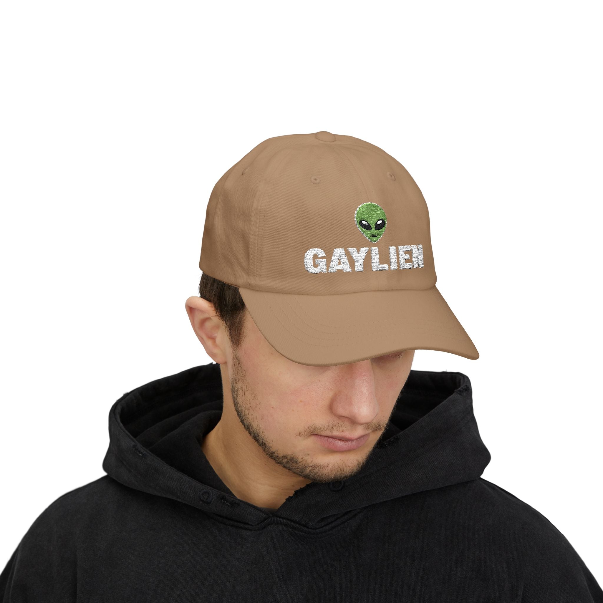 Gaylien Embroidered Dad Cap - Hunky Tops #color_Khaki
