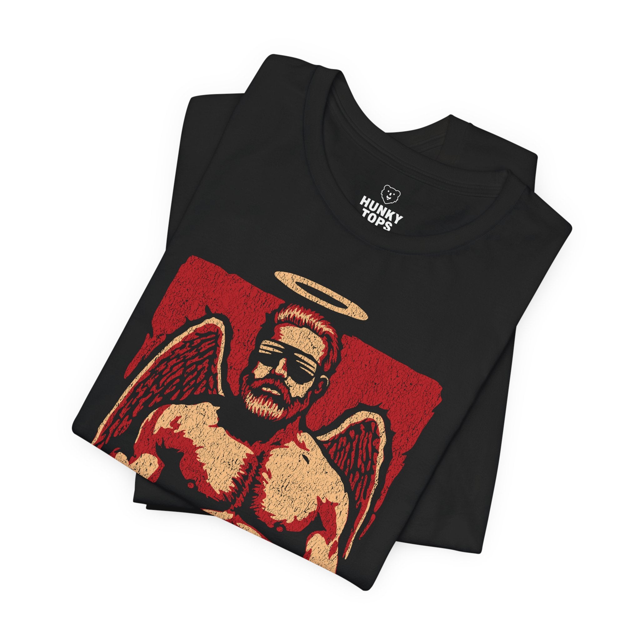 Daddy Angel T-Shirt - Hunky Tops #color_Black