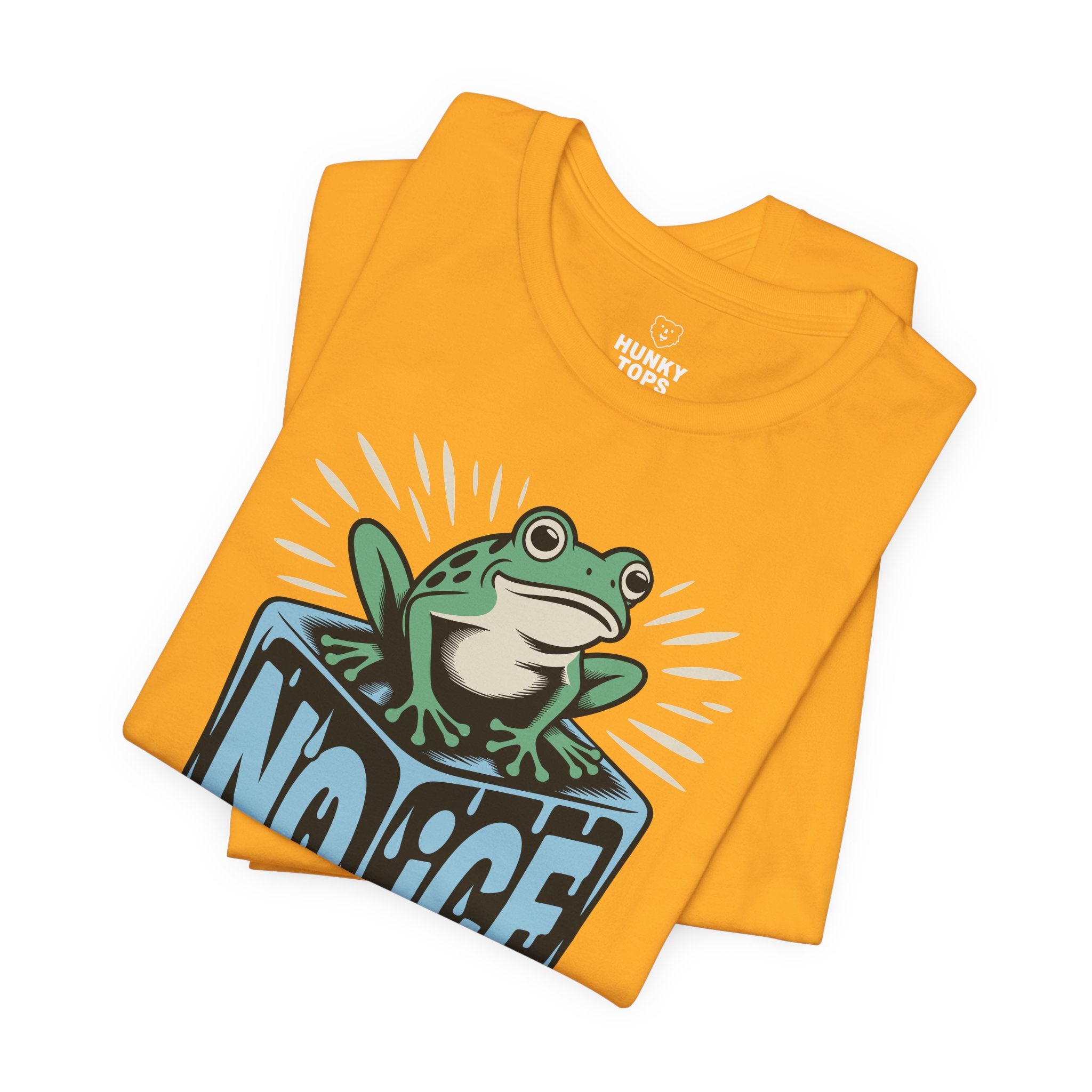 No ICE Frog T-Shirt - Hunky Tops #color_Gold