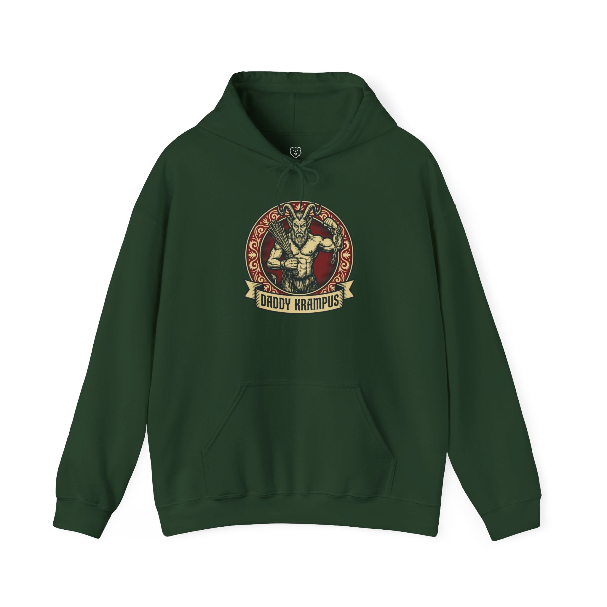 Daddy Krampus Hoodie - Hunky Tops #color_Forest Green