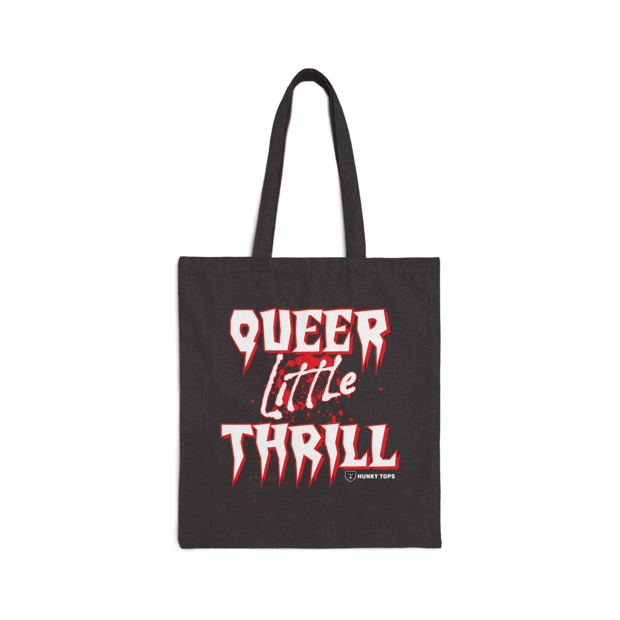 Queer Little Thrill Gay Halloween Canvas Tote Bag - Hunky Tops #color_Black