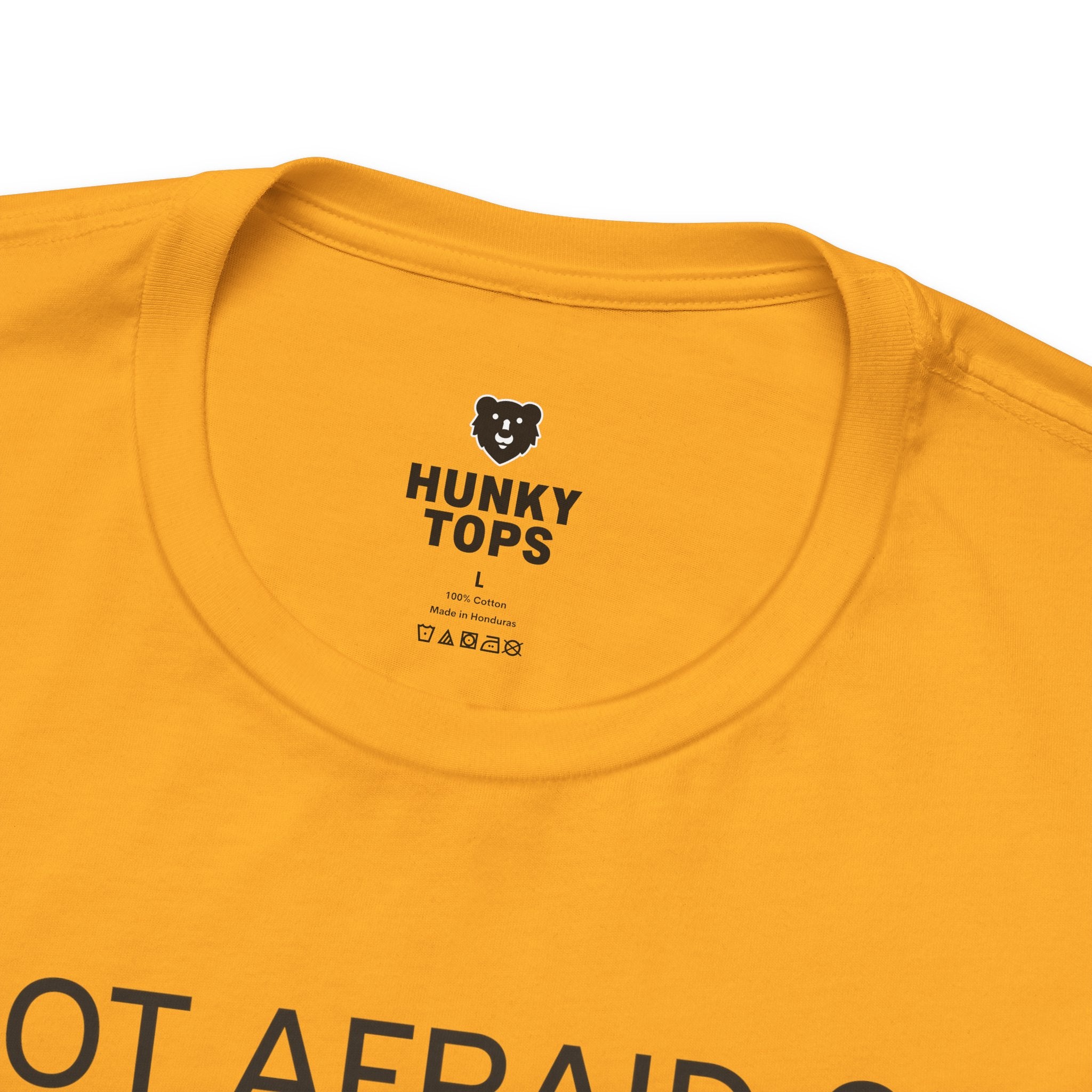 Not Afraid of Rainbow Crosswalks T-Shirt - Hunky Tops #color_Gold