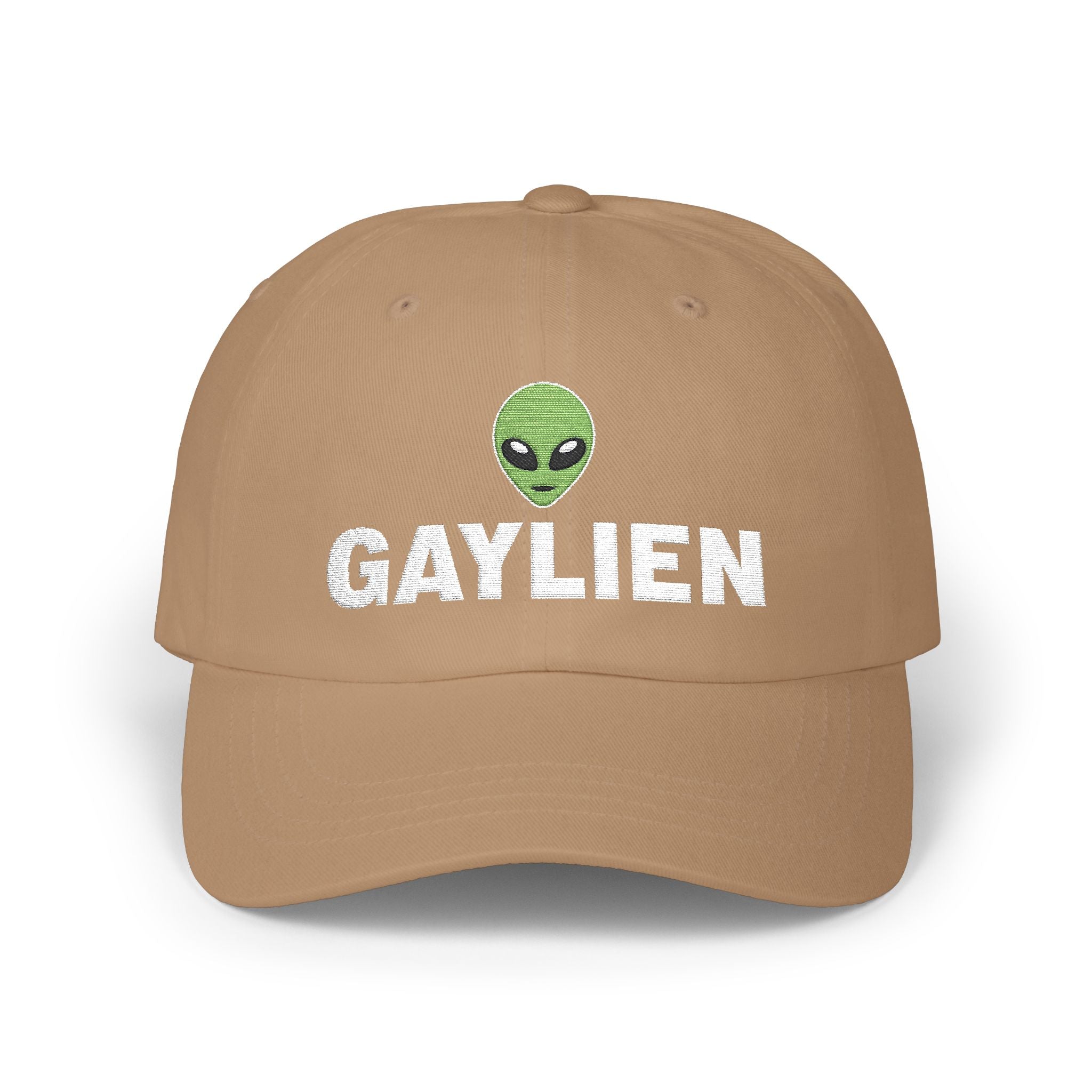 Gaylien Embroidered Dad Cap - Hunky Tops #color_Khaki