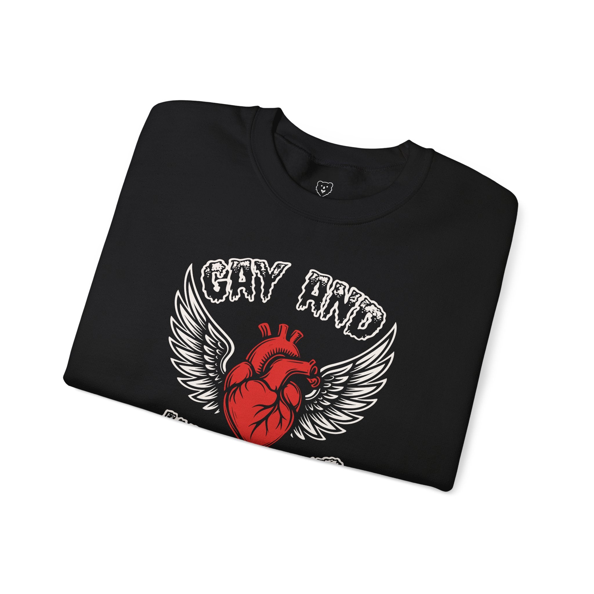 Gay and Unafraid Sweatshirt - Hunky Tops #color_Black