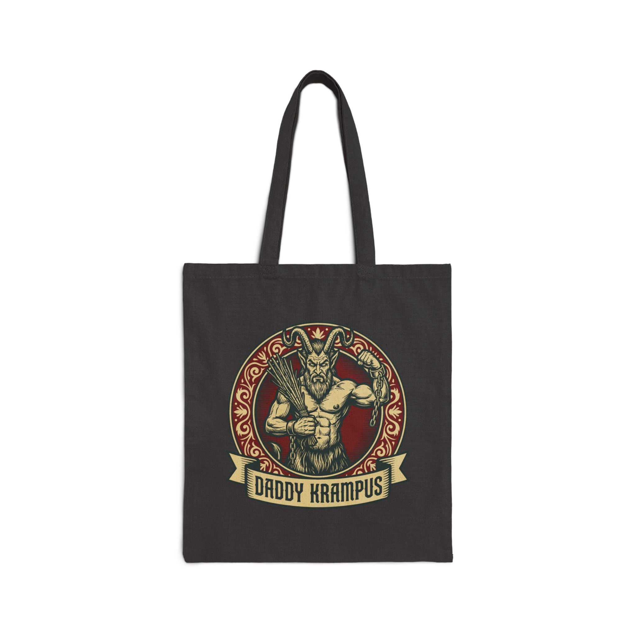 Daddy Krampus Canvas Tote Bag - Hunky Tops #color_Black
