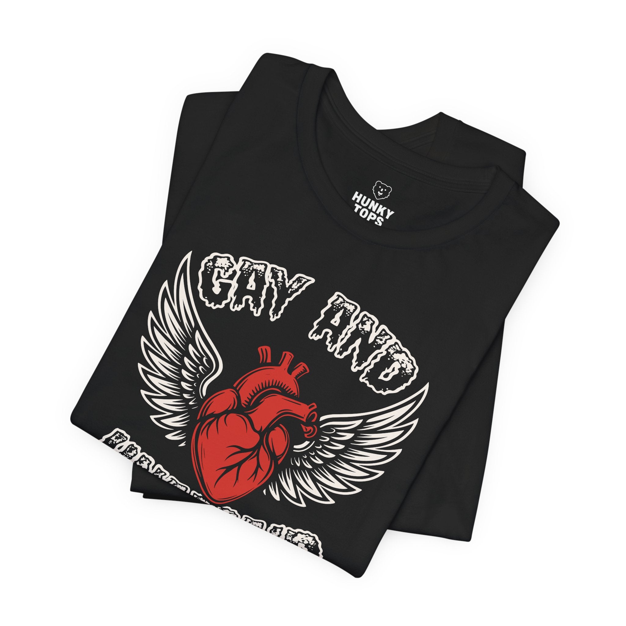 Gay and Unafraid T-Shirt - Hunky Tops #color_Black