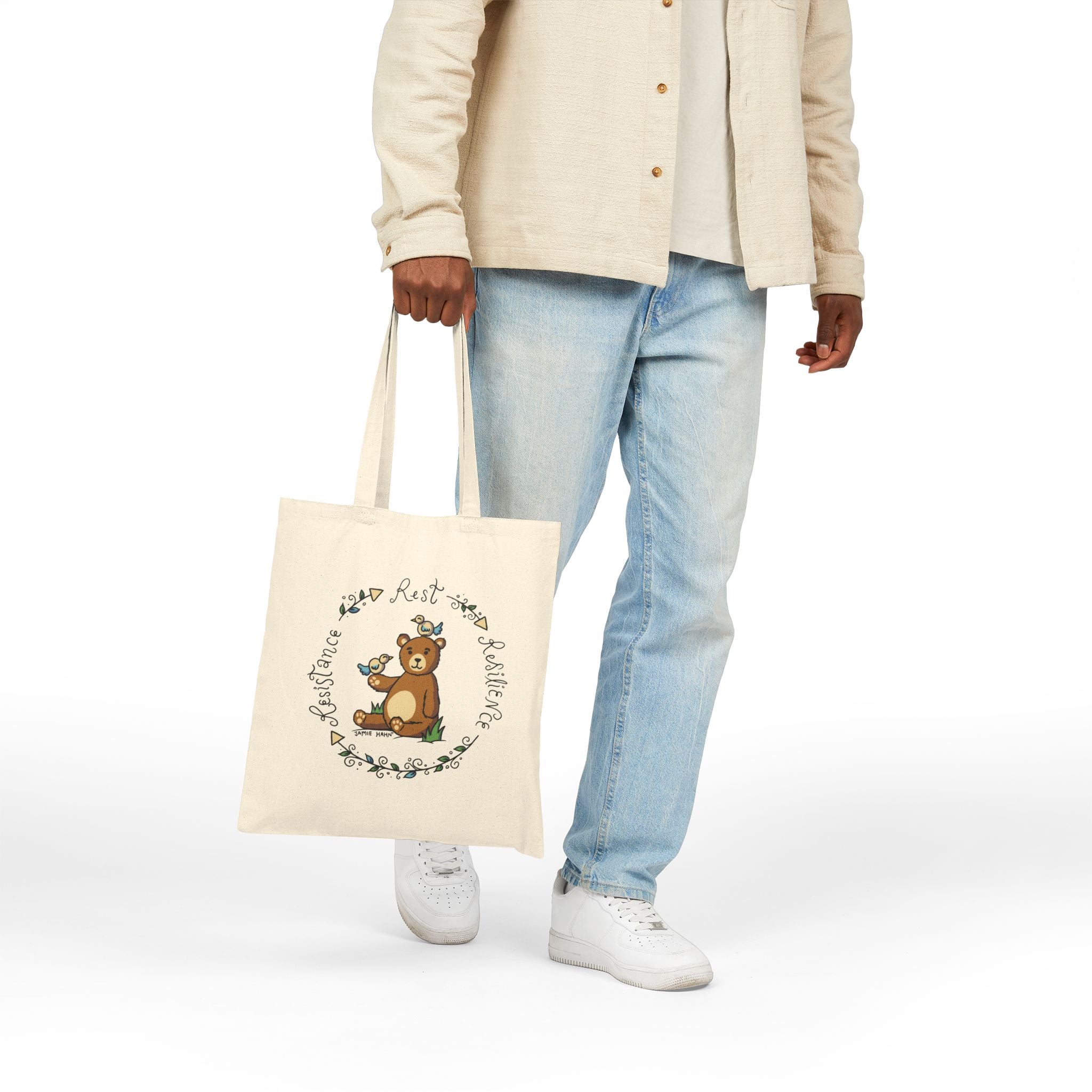Rest -> Resilience -> Resistance Tote Bag - Hunky Tops #color_Natural