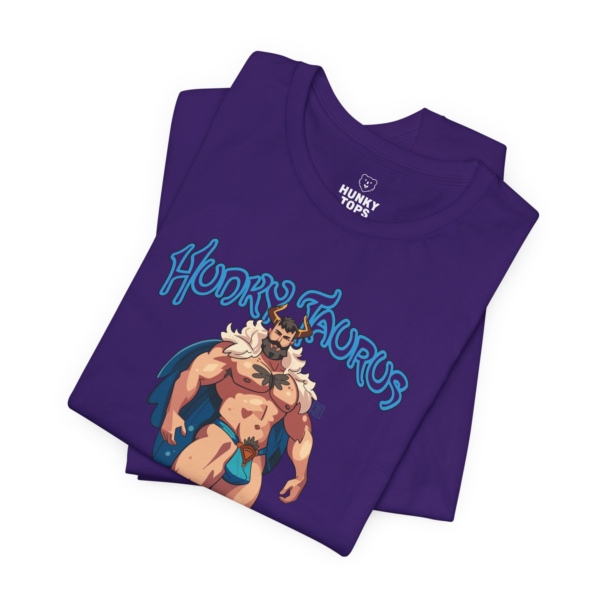 Hunky Taurus Zodiac T-Shirt by Axeish Guy - Hunky Tops #color_Team Purple