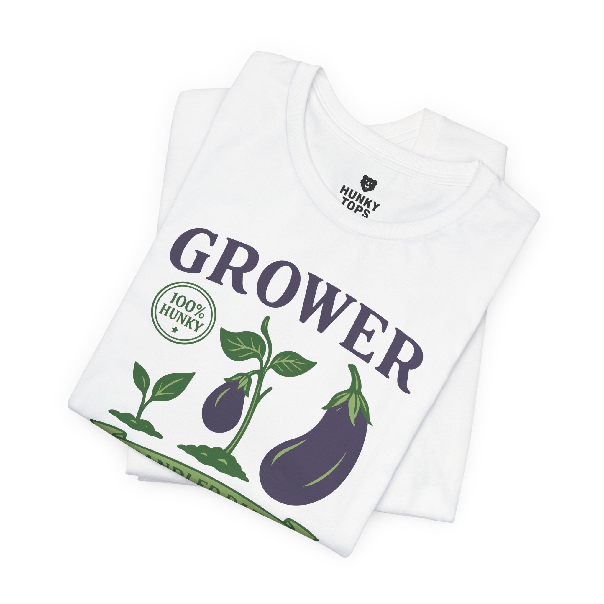 Grower Vintage Eggplant T-Shirt - Hunky Tops #color_White