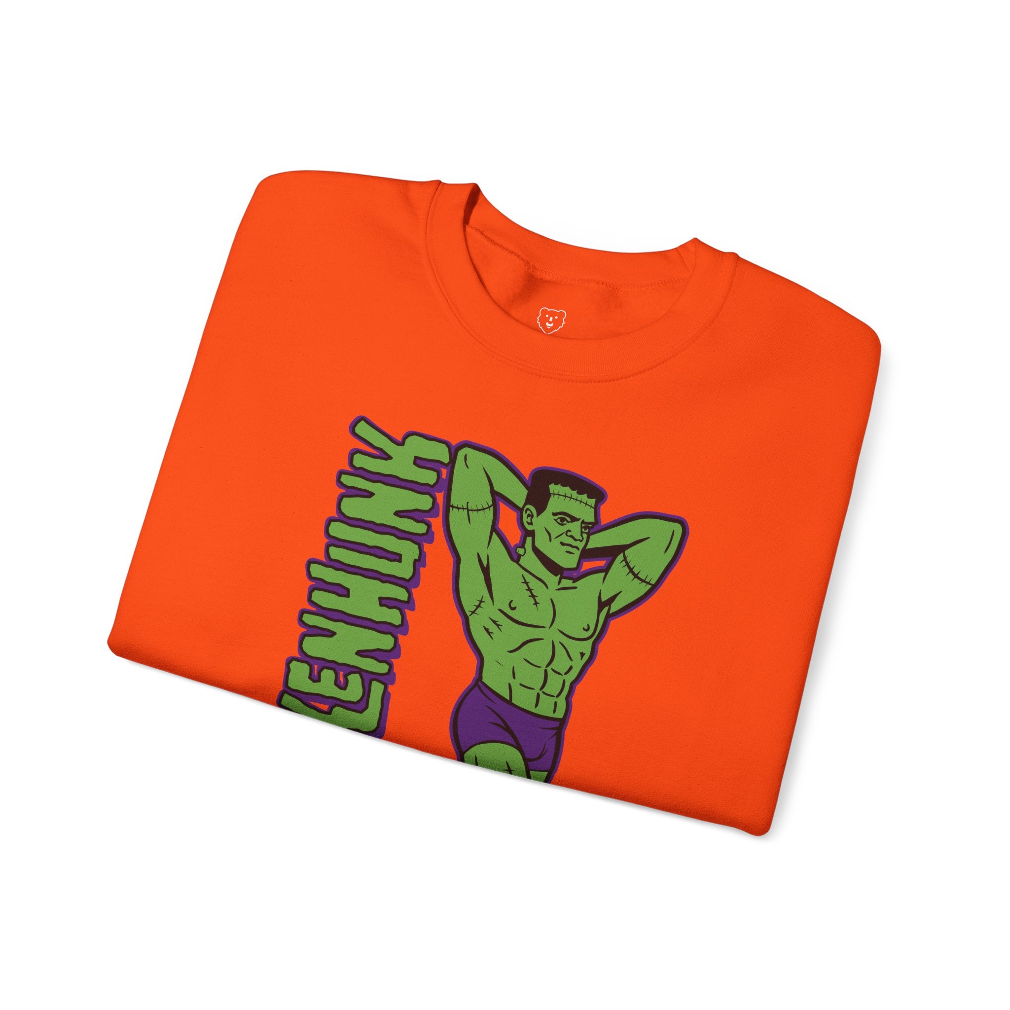 Frankenhunk Gay Halloween Sweatshirt - Hunky Tops #color_Orange
