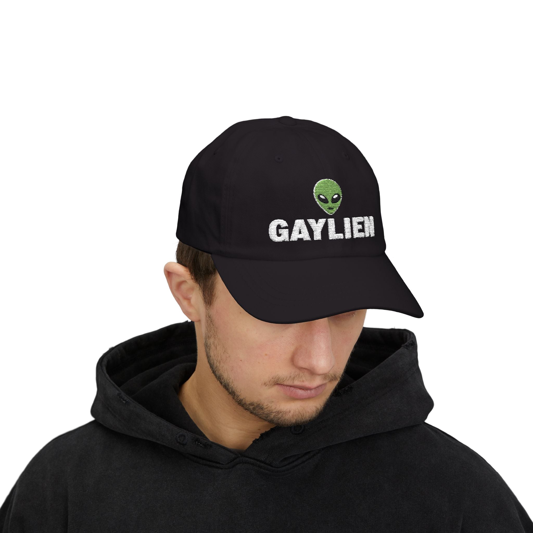 Gaylien Embroidered Dad Cap - Hunky Tops #color_Black