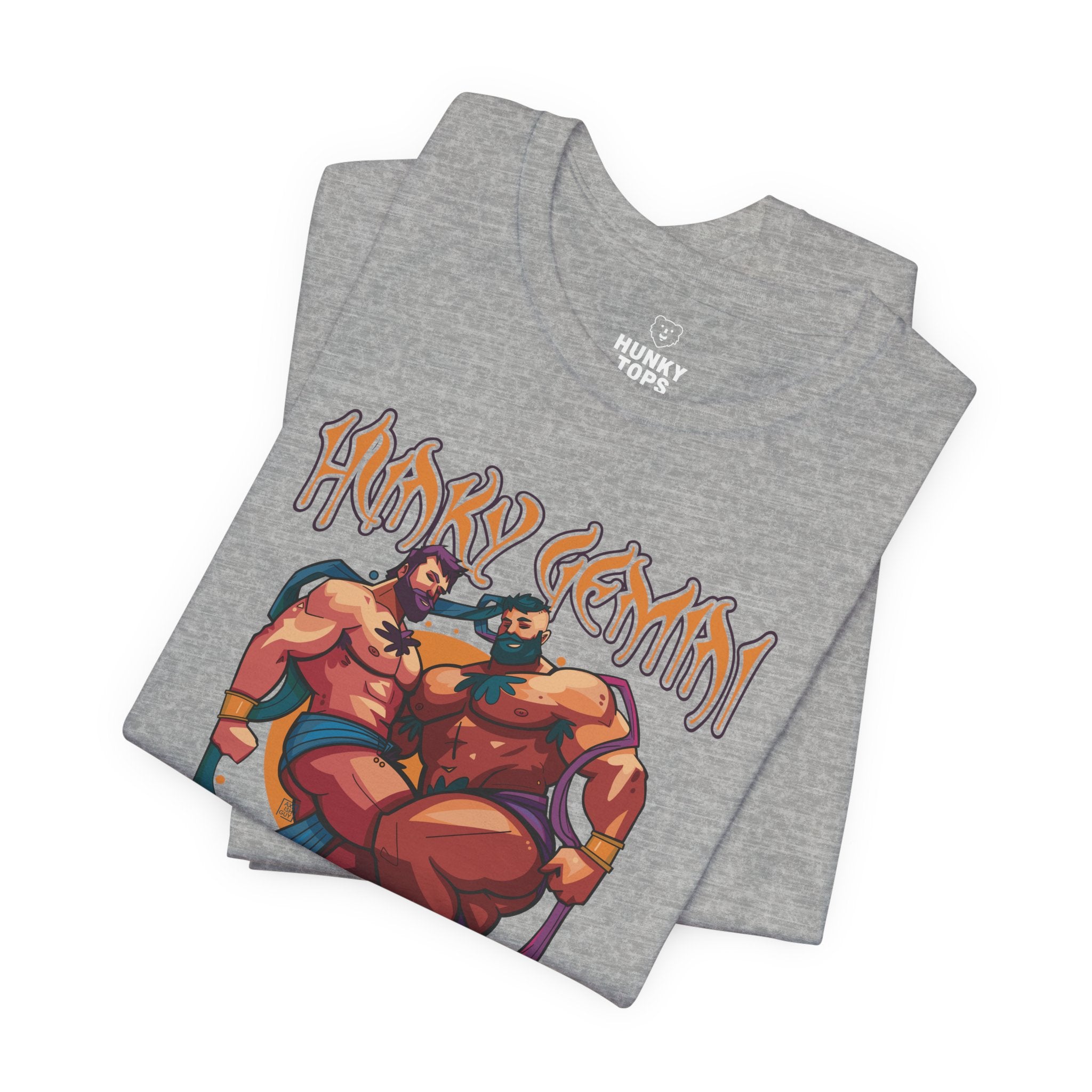 Hunky Gemini Zodiac T-Shirt by Axeish Guy - Hunky Tops #color_Athletic Heather