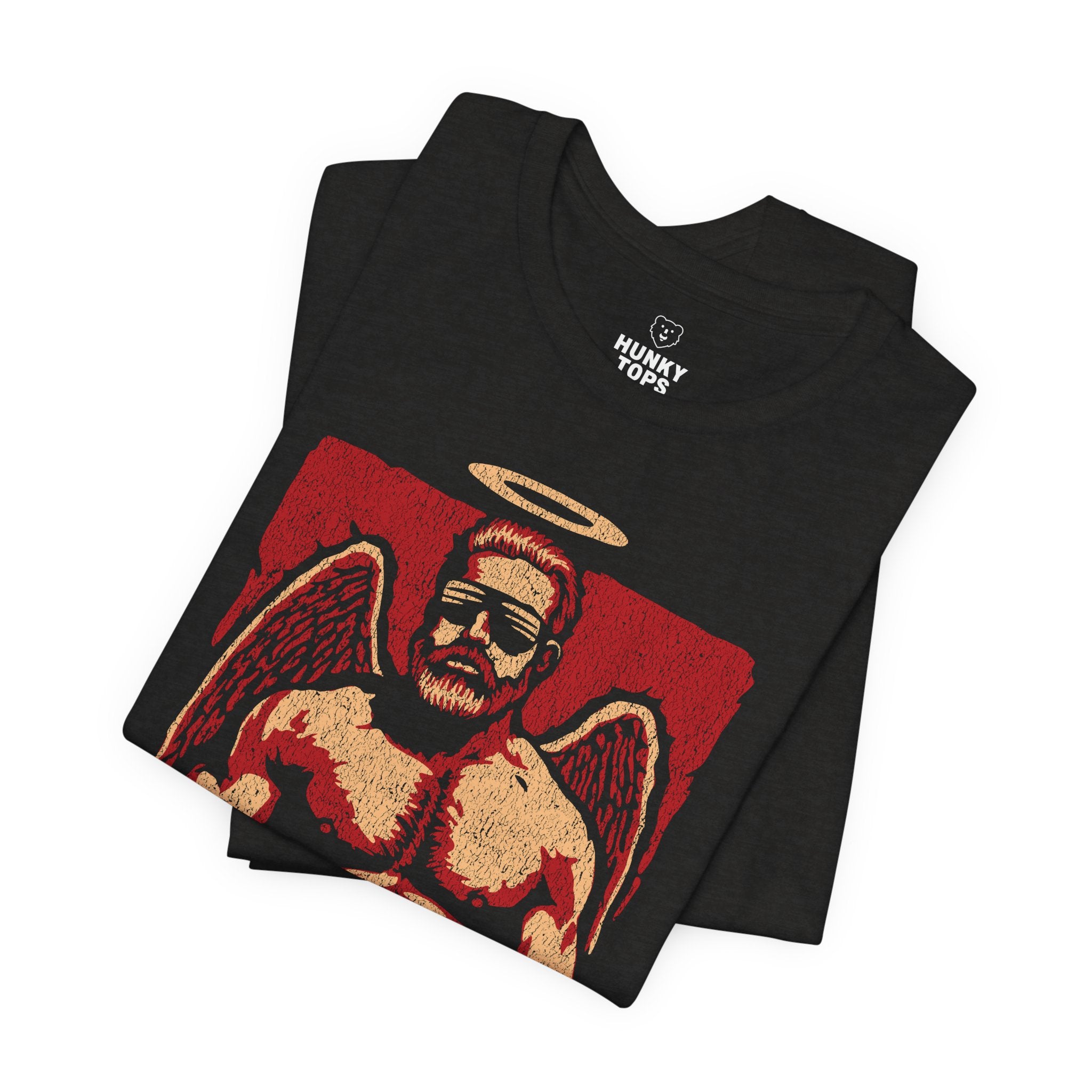 Daddy Angel T-Shirt - Hunky Tops #color_Black Heather