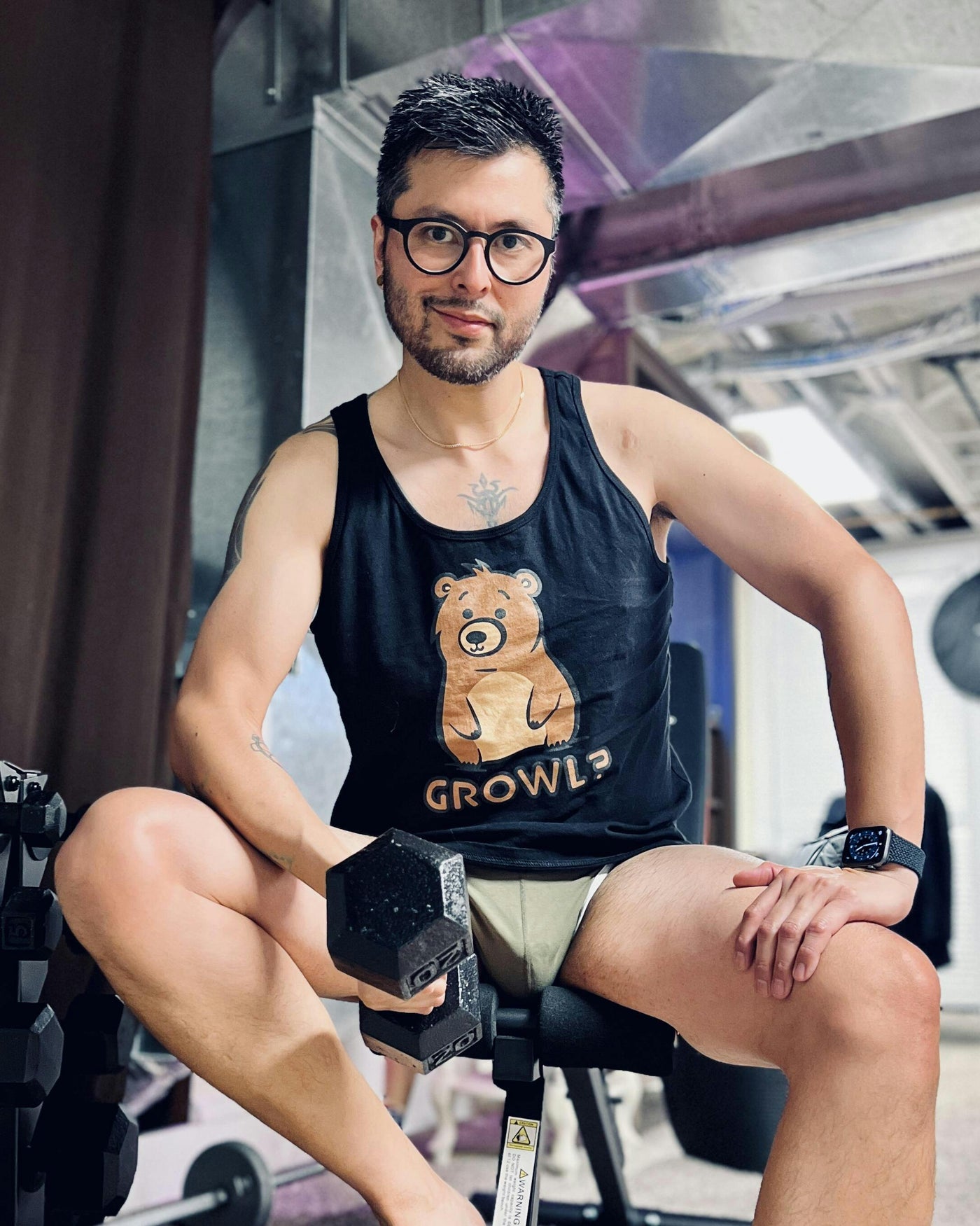 FluffyGrizzly2 wearing the Growl Bear Tank Top