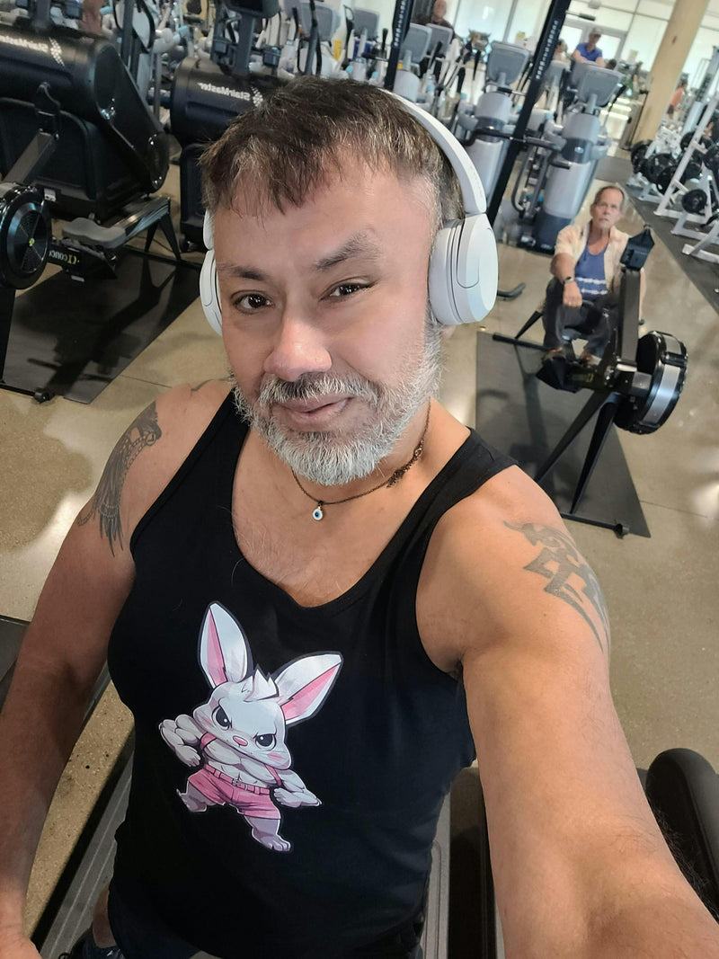 rudypalderette5 wearing Hunky Tops