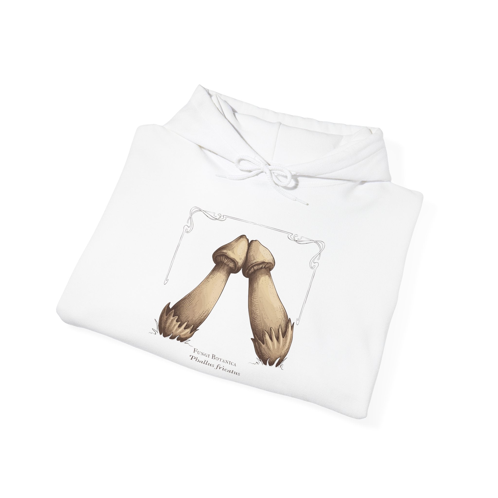Rubbing Mushrooms Hoodie - Hunky Tops #color_White