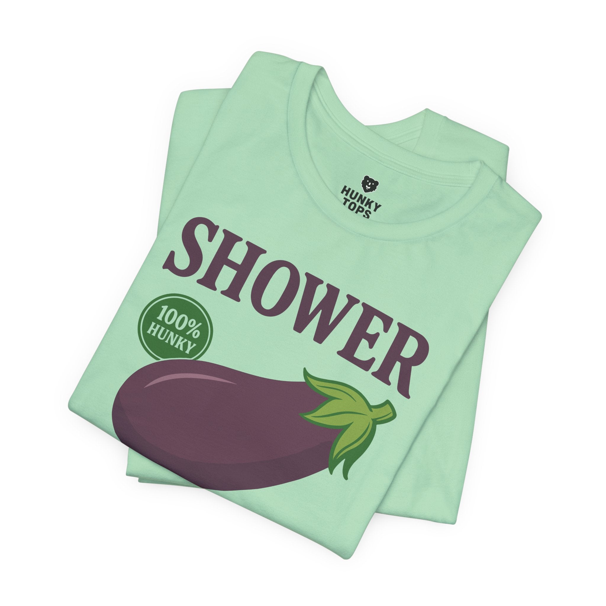 Shower Vintage Eggplant T-Shirt - Hunky Tops #color_Mint