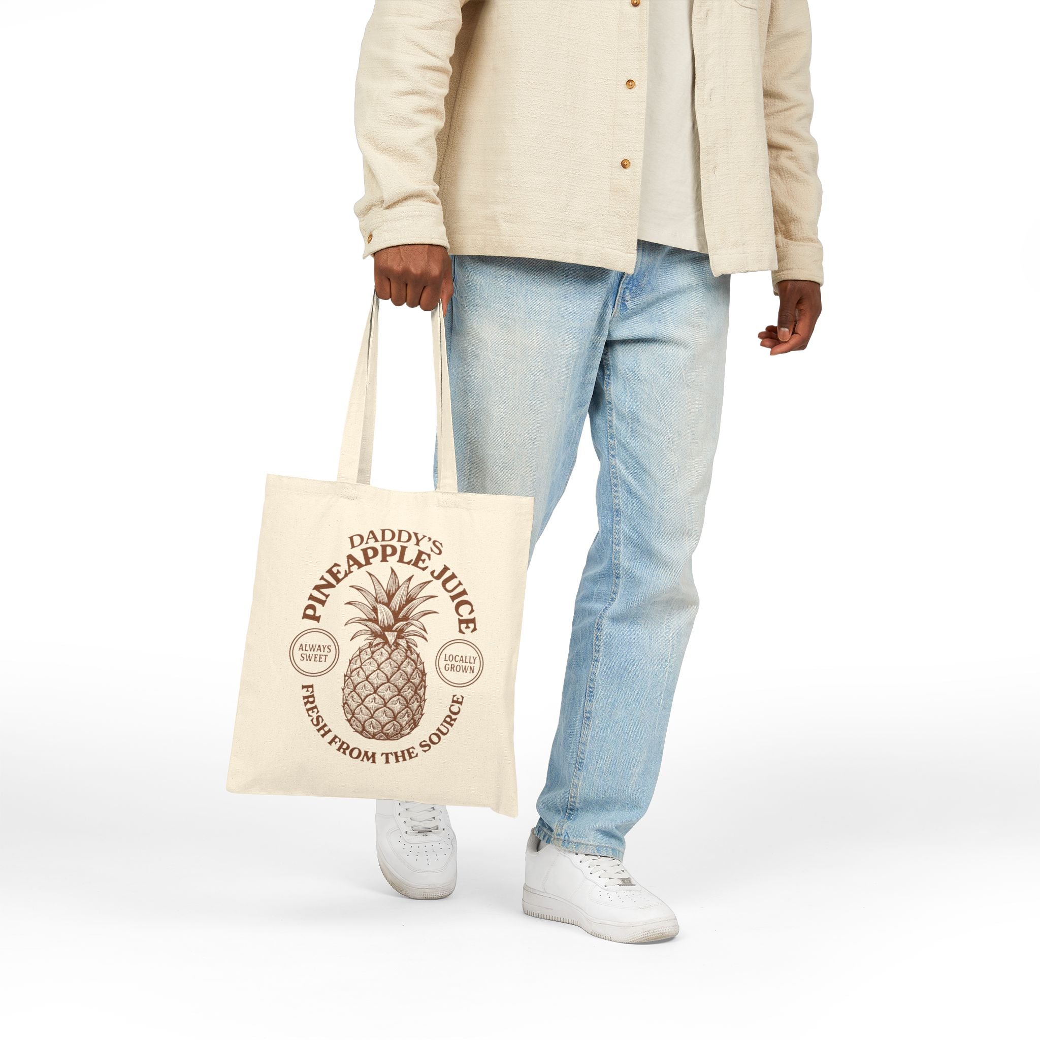 Daddy's Pineapple Juice Tote Bag - Printify #color_Natural