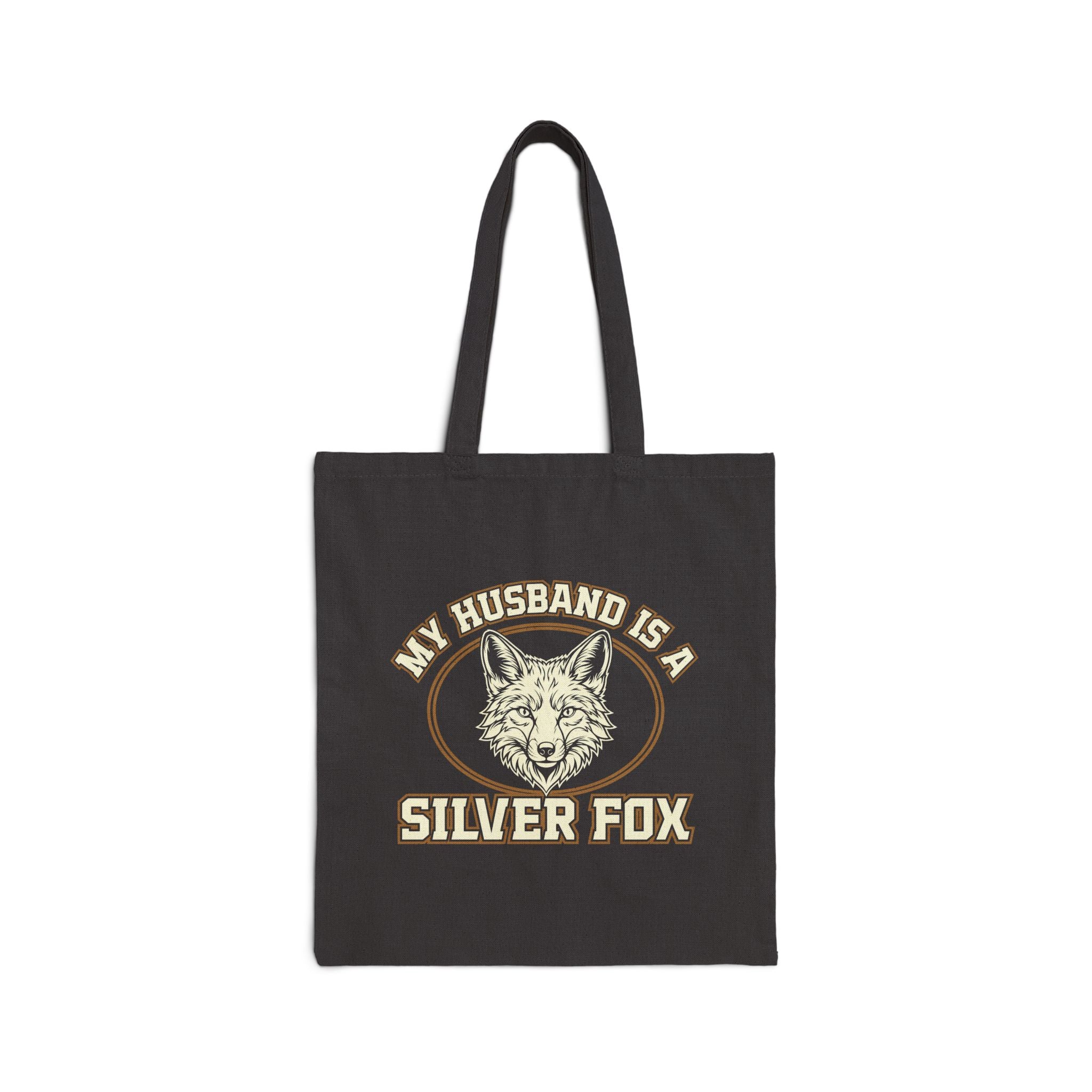 My Husband is a Silver Fox Tote Bag - Printify #color_Black
