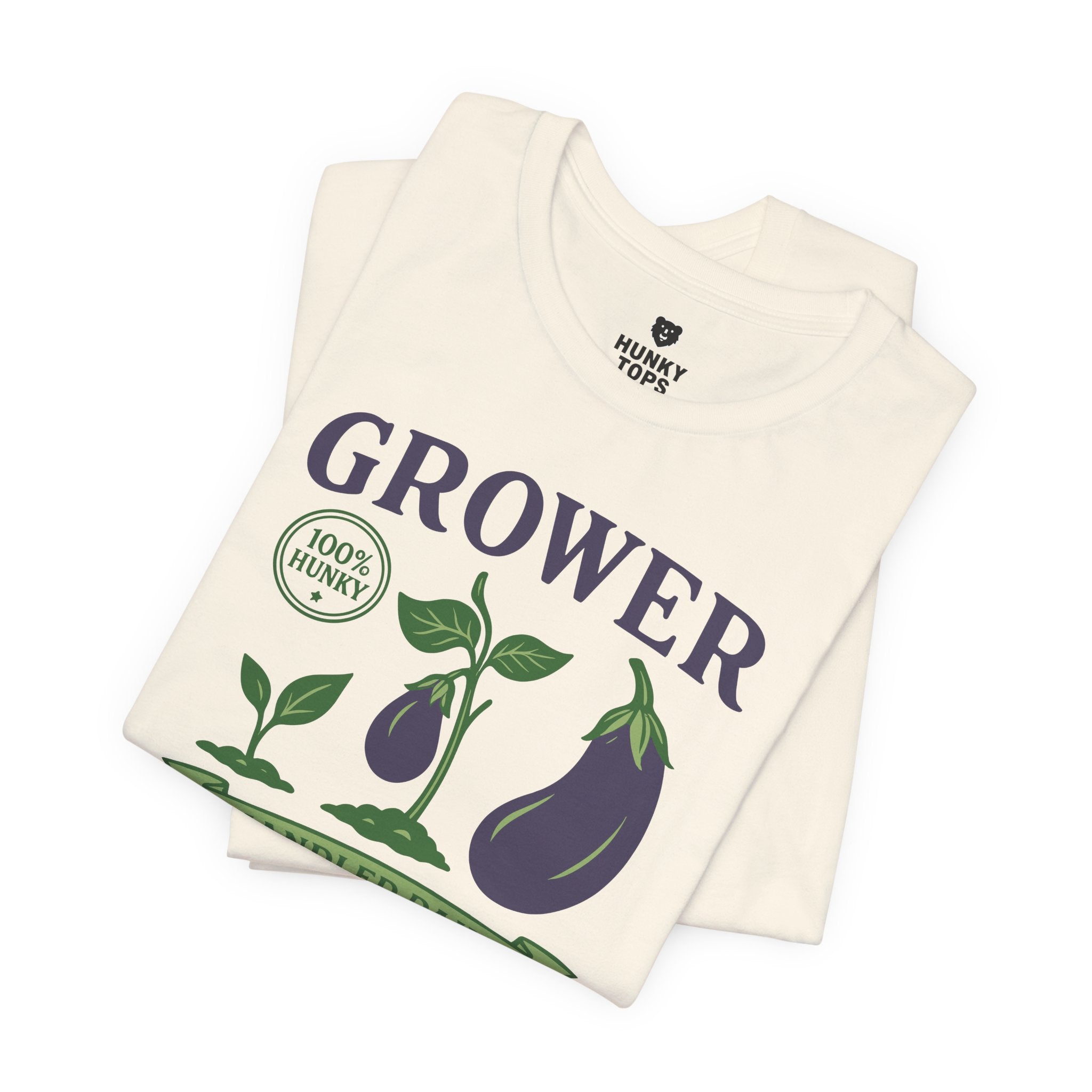 Grower Vintage Eggplant T-Shirt - Hunky Tops #color_Natural