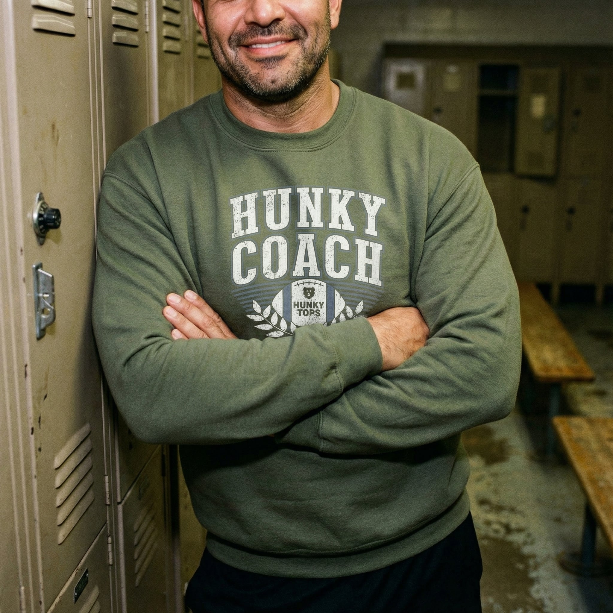 Hunky Coach Sweatshirt #color_Military Green