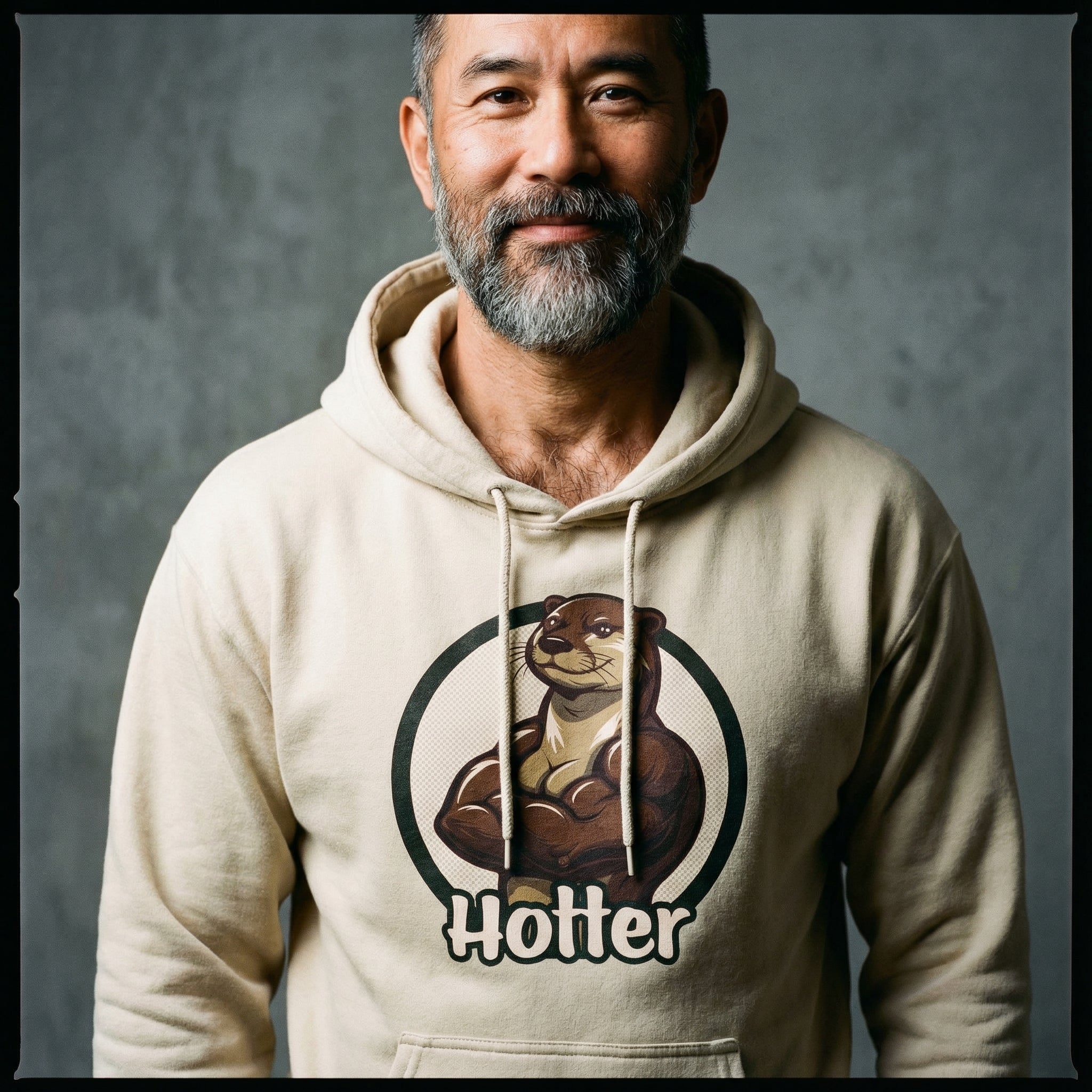 Hotter Muscular Otter Hoodie #color_Sand