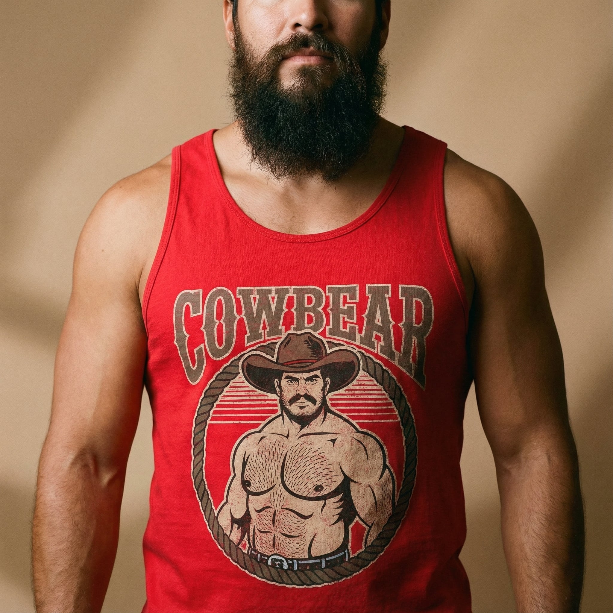 Cowbear Tank Top #color_Red