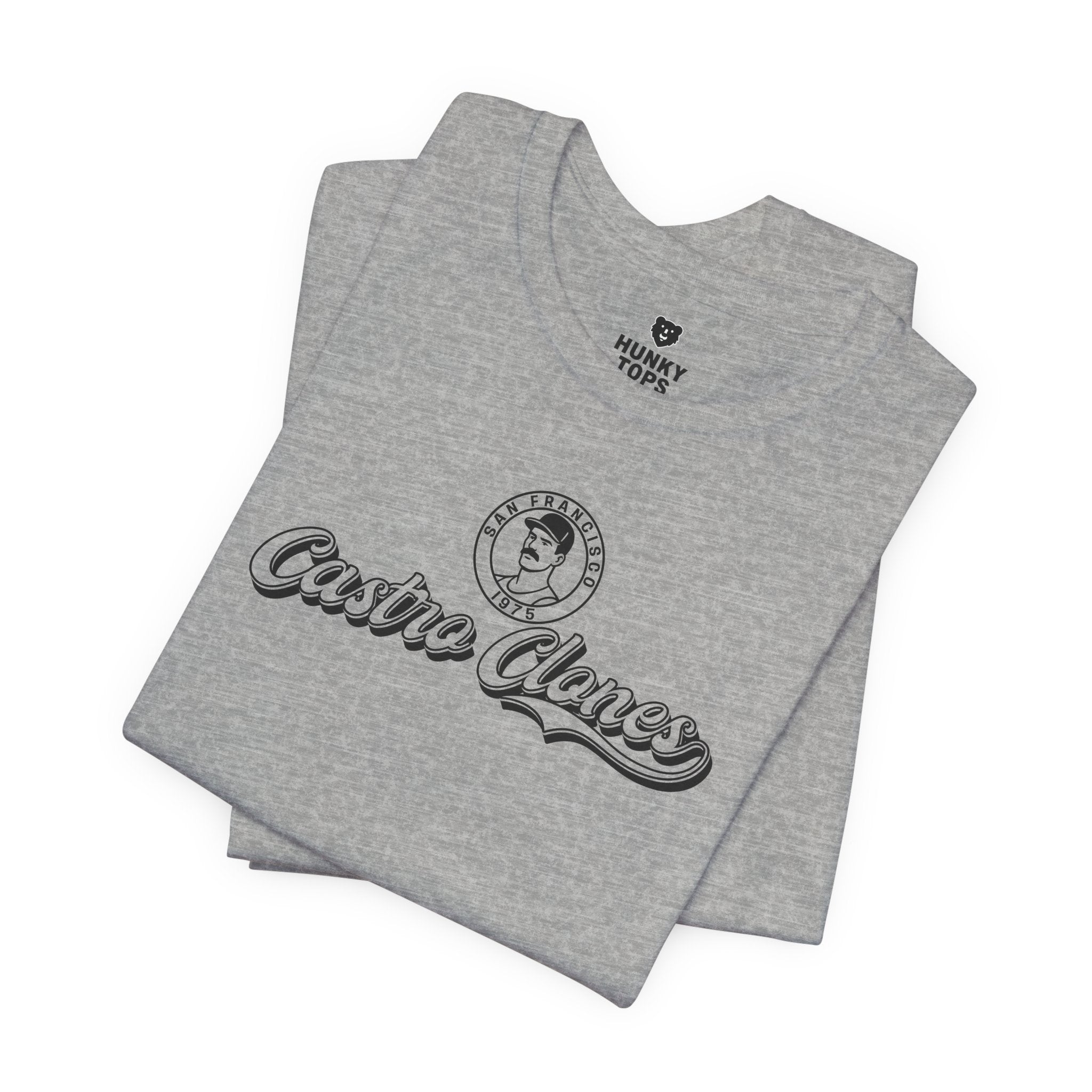 Castro Clones Gay T-Shirt - Hunky Tops #color_Athletic Heather