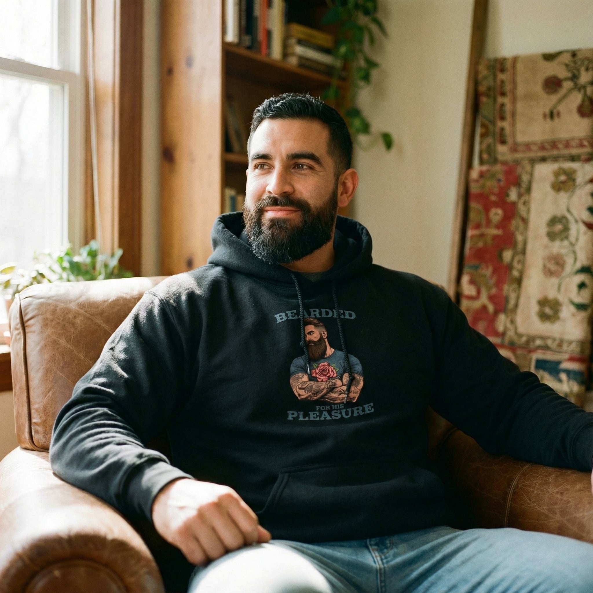 Bearded for His Pleasure Hoodie #color_Black