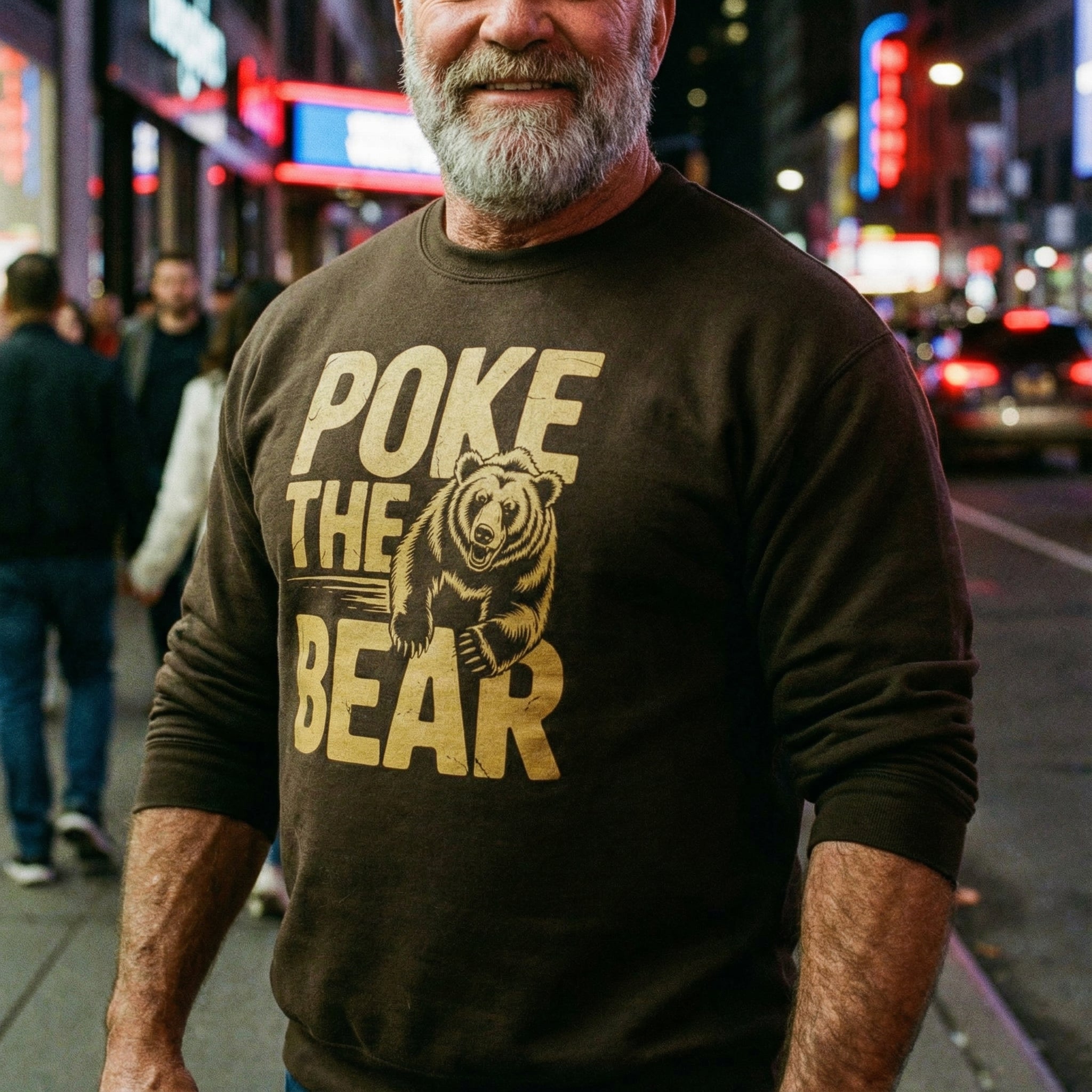 Poke The Bear Sweatshirt #color_Dark Chocolate