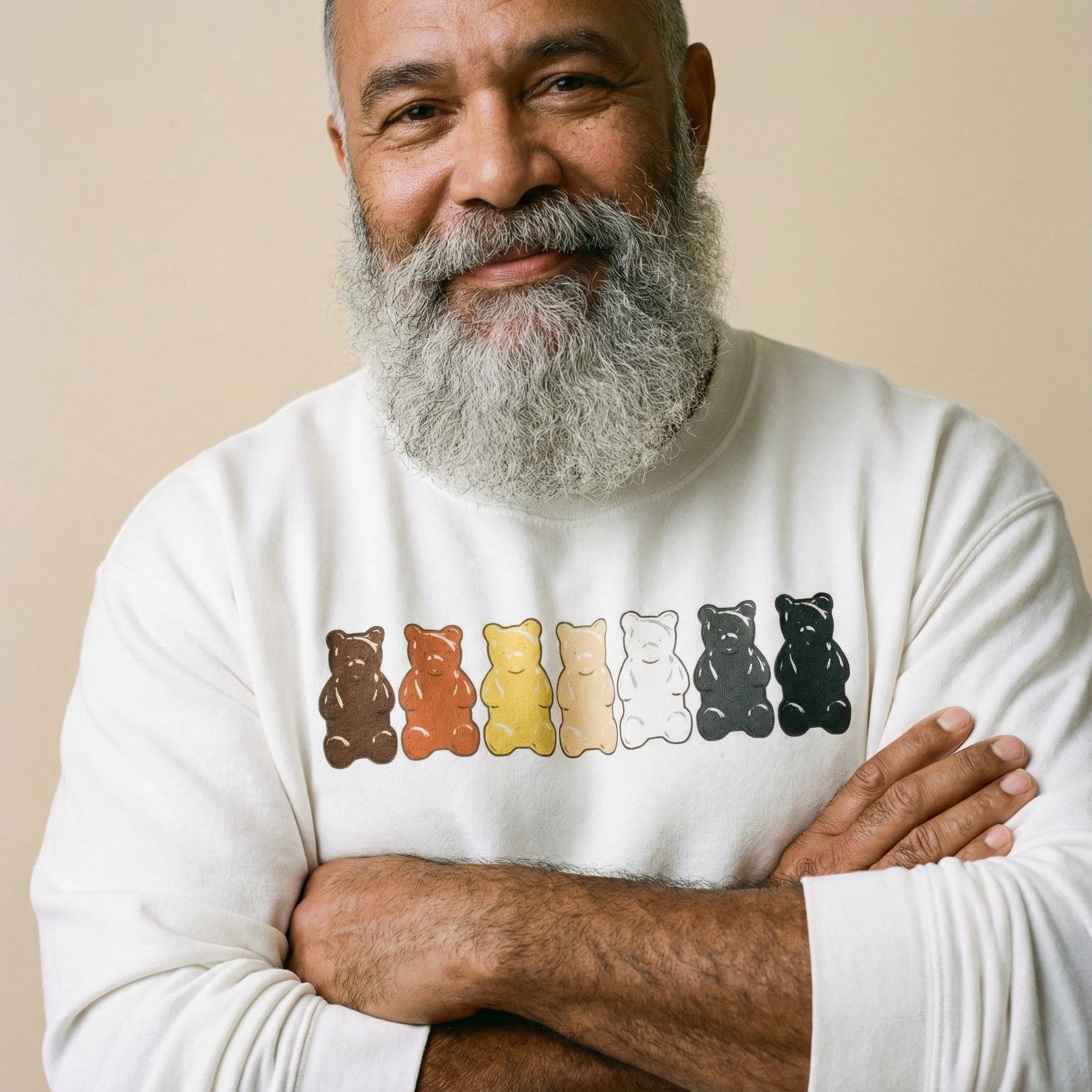 "Gummy Bears Unite!" Gay Bear Pride Sweatshirt #color_White