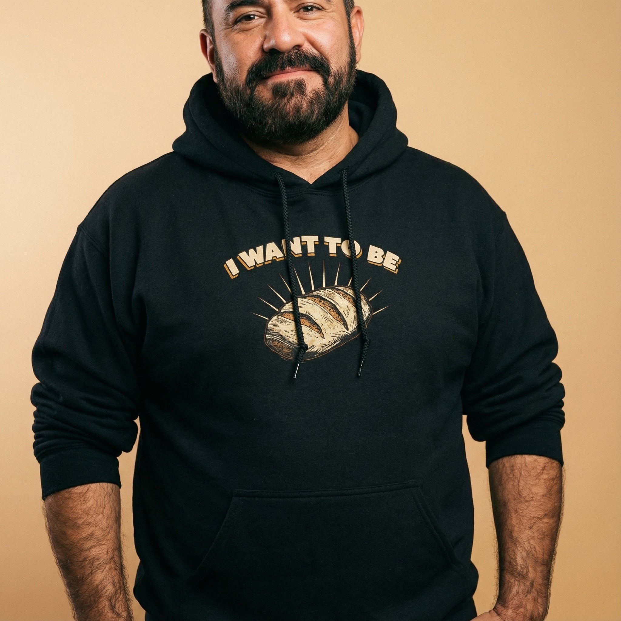I WANT TO BE BREAD Hoodie #color_Black