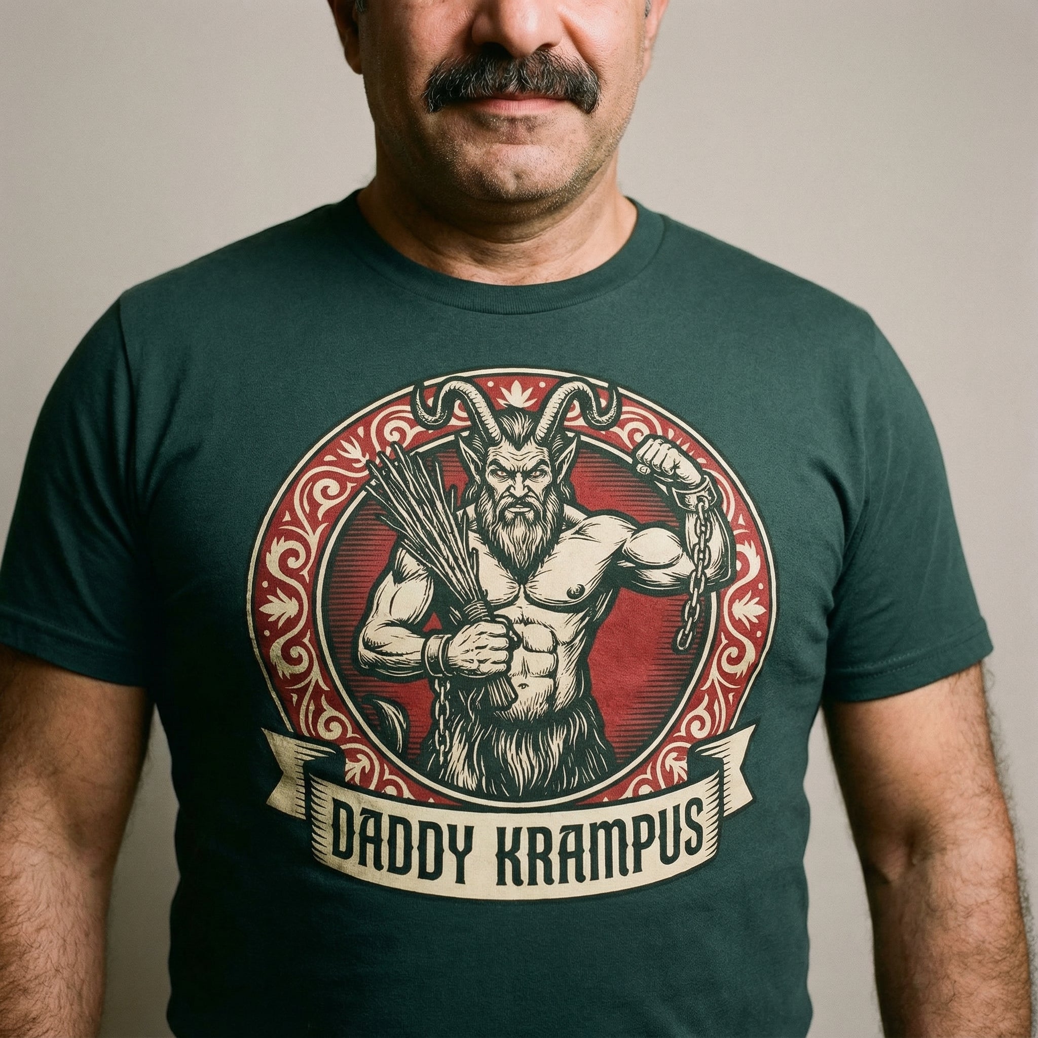 Daddy Krampus T-Shirt #color_Forest