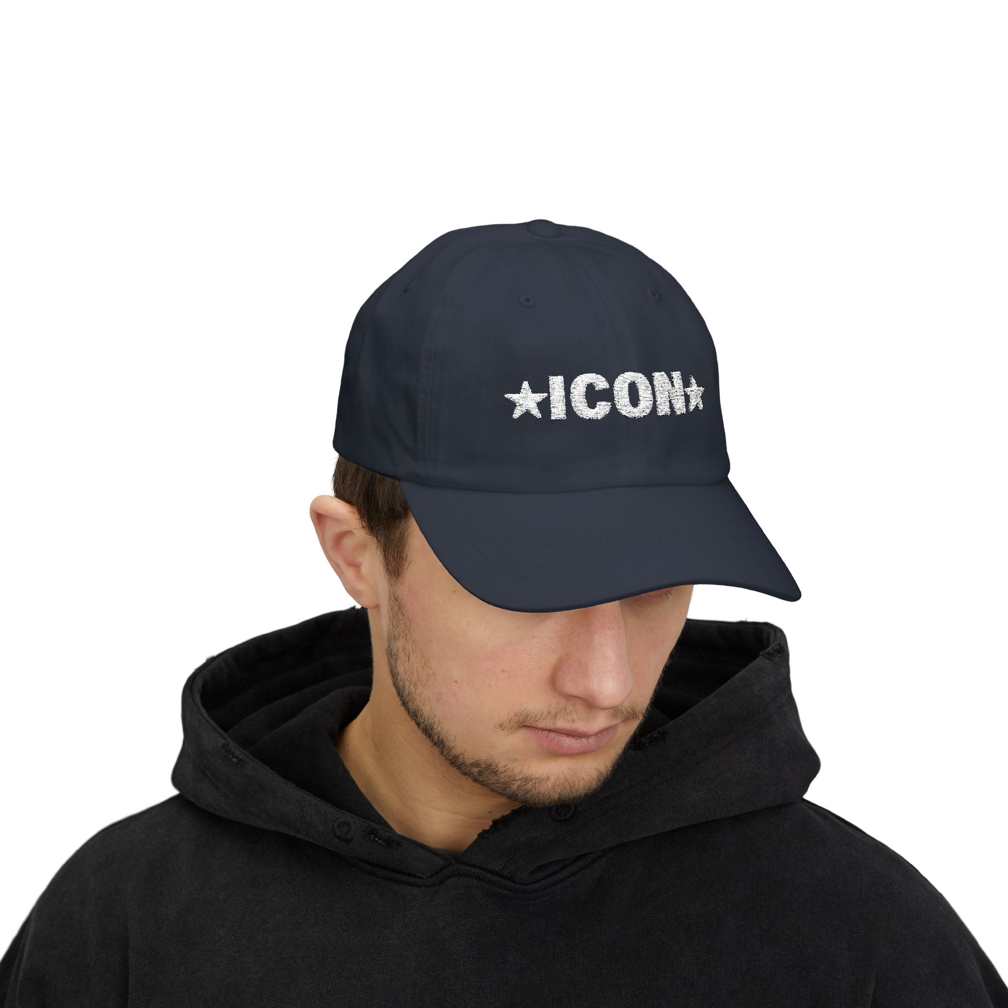 ICON Embroidered Dad Cap - Hunky Tops #color_Navy