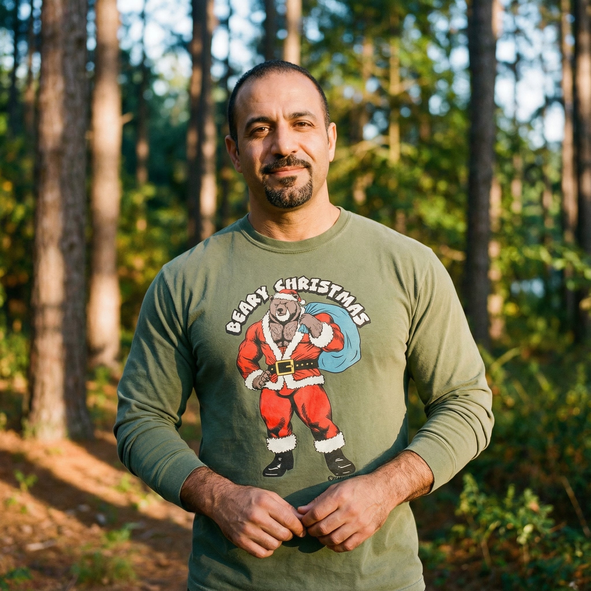 Beary Christmas Long-Sleeve T-Shirt #color_Hemp