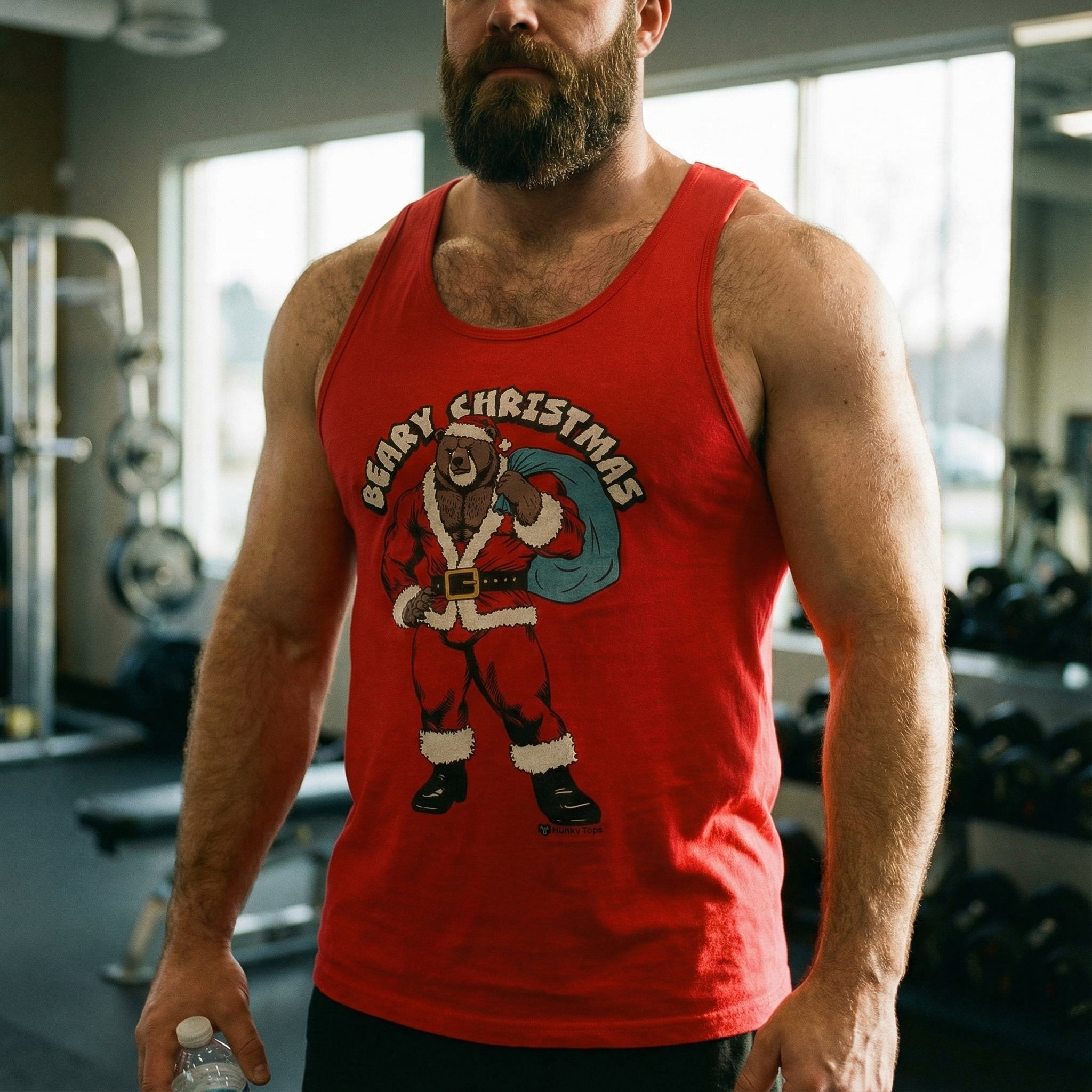 Beary Christmas Tank Top #color_Red
