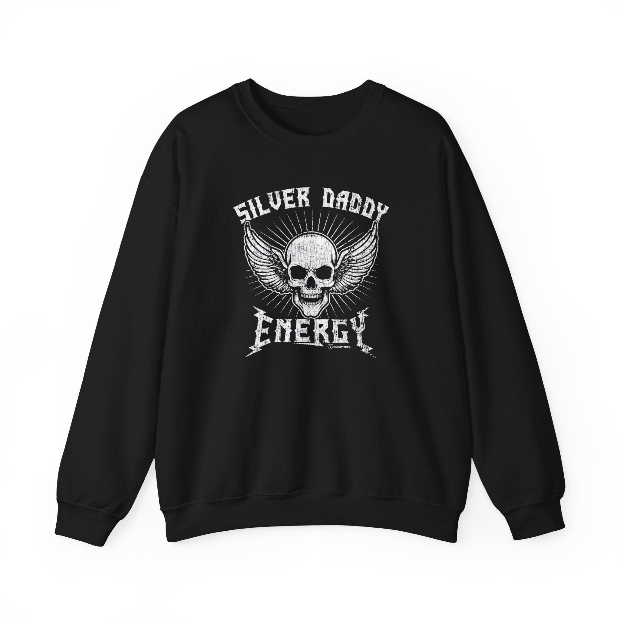 SILVER DADDY ENERGY SWEATSHIRT - Hunky Tops #color_Black
