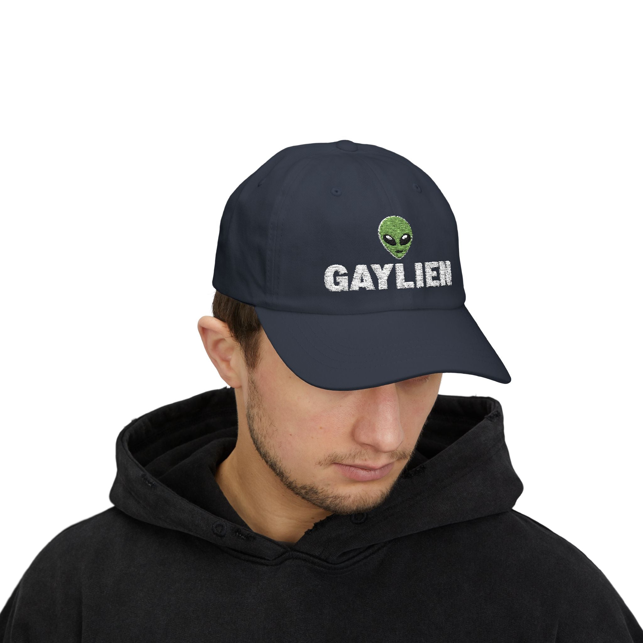 Gaylien Embroidered Dad Cap - Hunky Tops #color_Navy