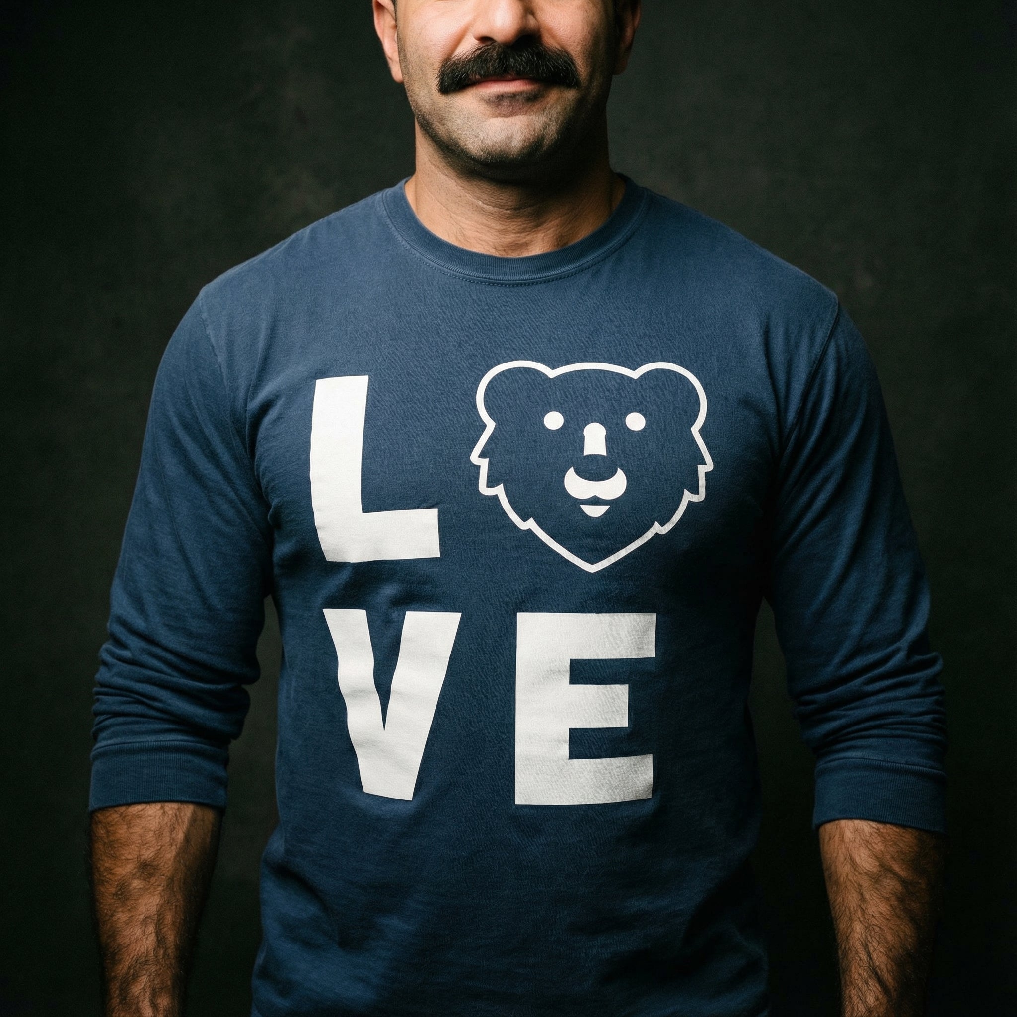 Love Hunky Tops Logo Long-Sleeve T-Shirt #color_True Navy