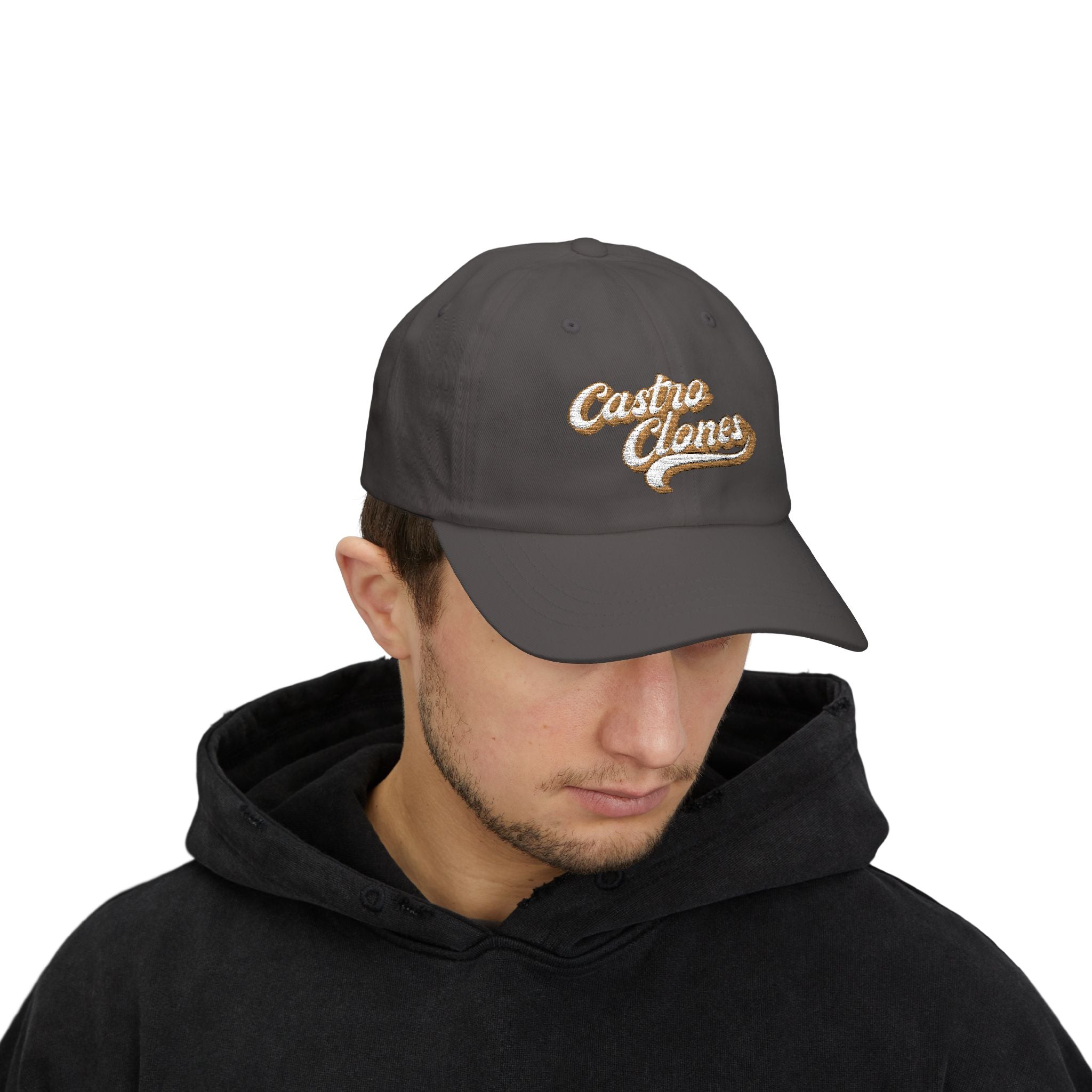 Castro Clones Embroidered Dad Cap - Printify #color_Dark Grey