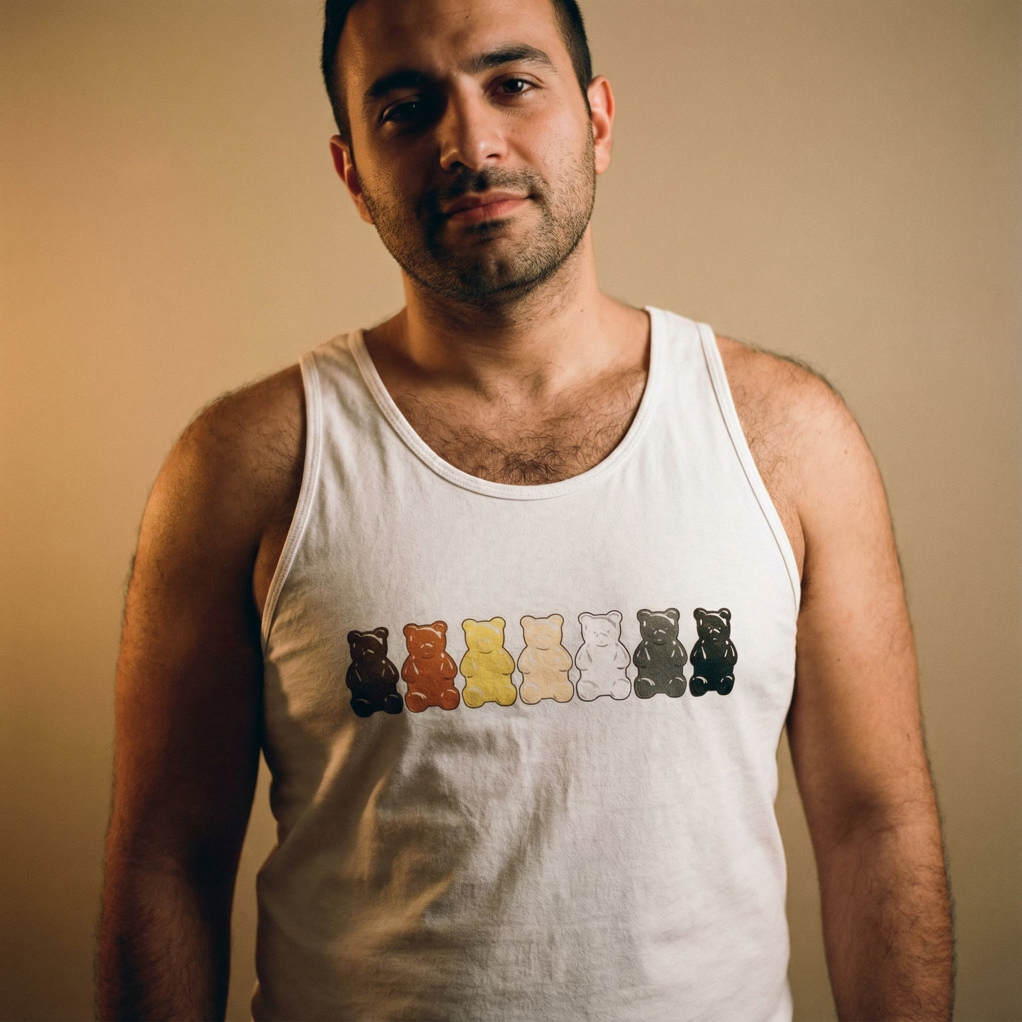 "Gummy Bears Unite!" Gay Bear Pride Tank Top #color_White