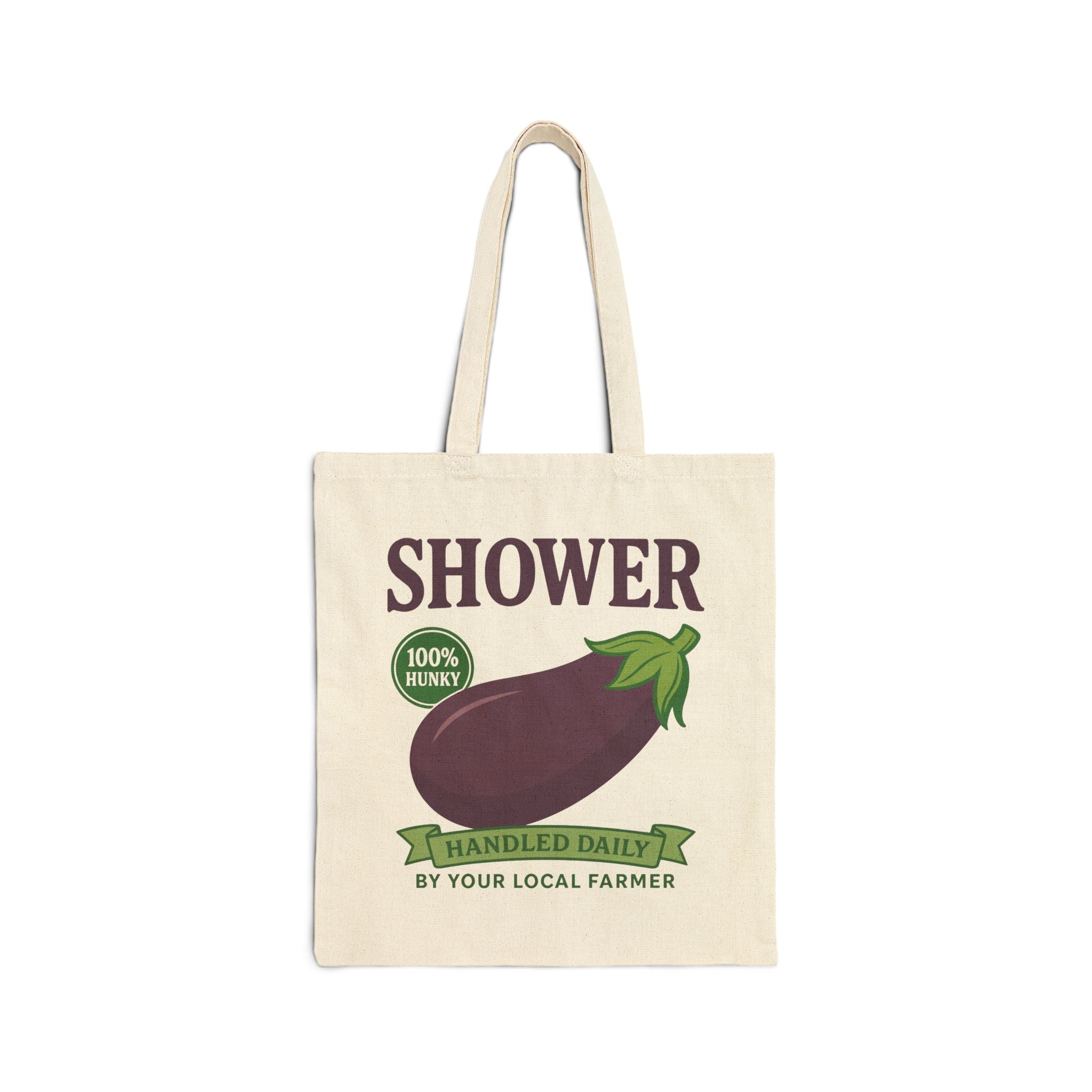 Shower Vintage Eggplant Canvas Tote Bag - Hunky Tops #color_Natural