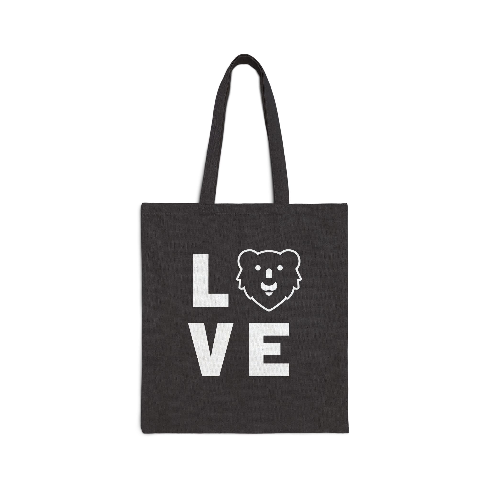 LOVE Hunky Tops Logo Canvas Tote Bag - Printify #color_Black