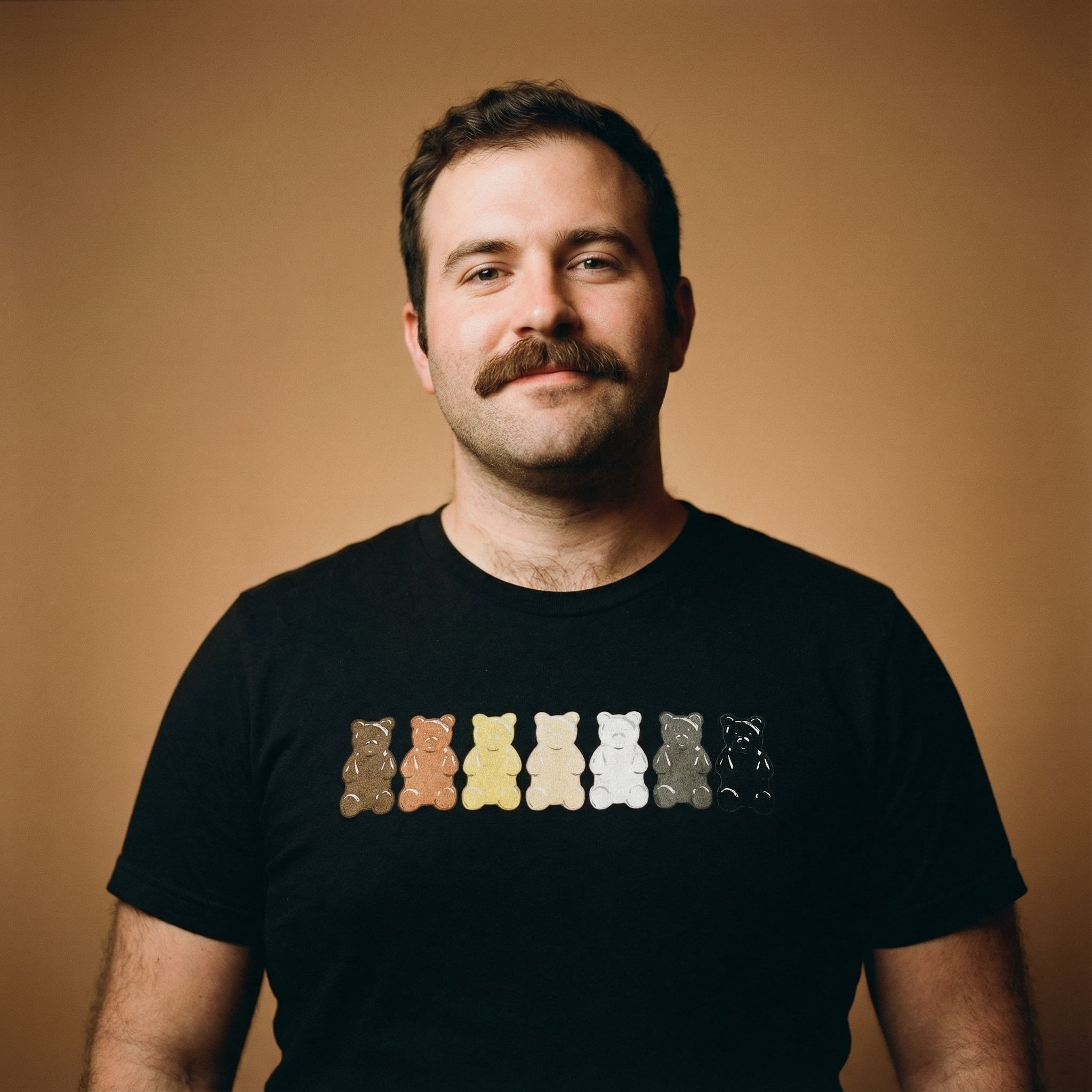 "Gummy Bears Unite!" Gay Bear Pride T-Shirt #color_Black