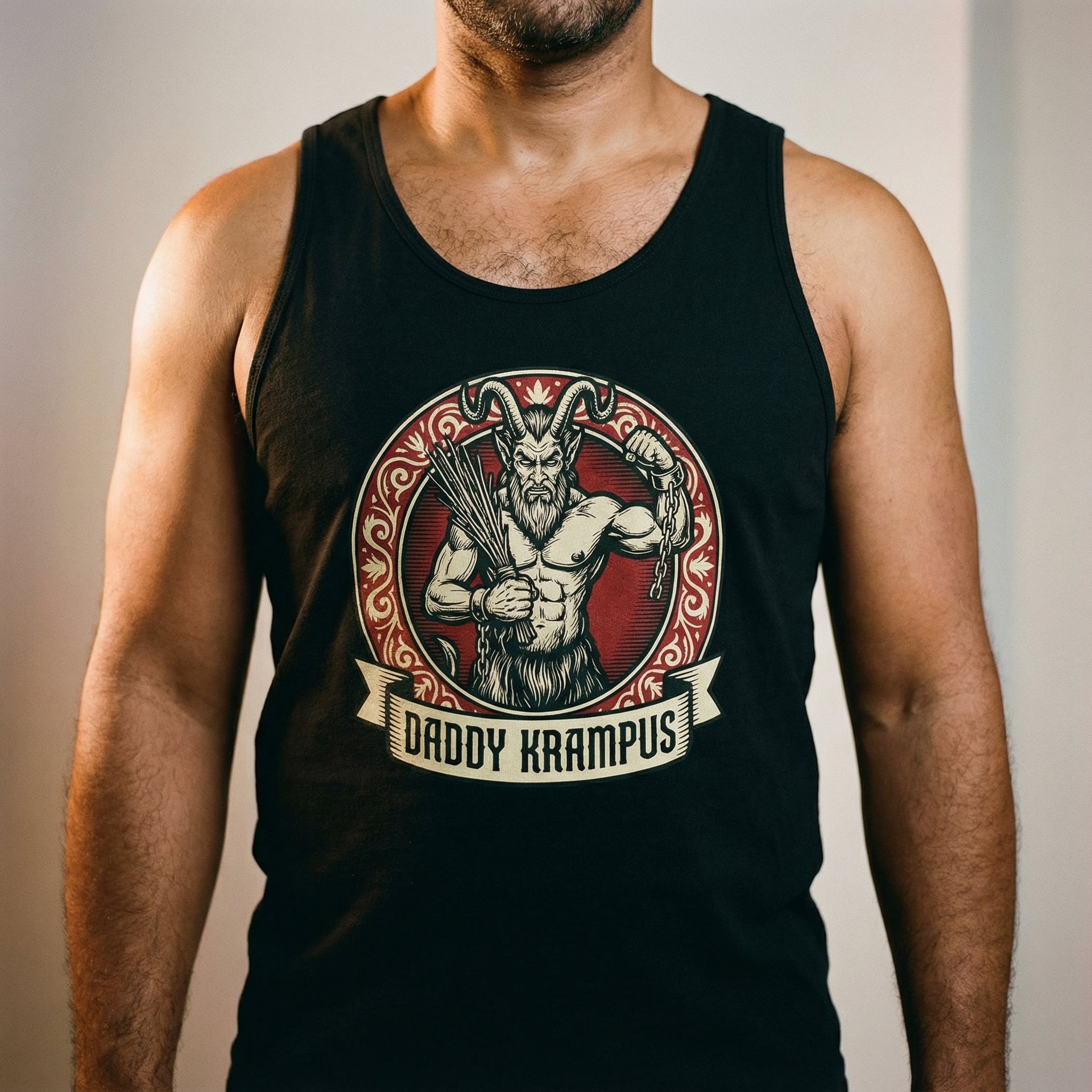 Daddy Krampus Tank Top #color_Black