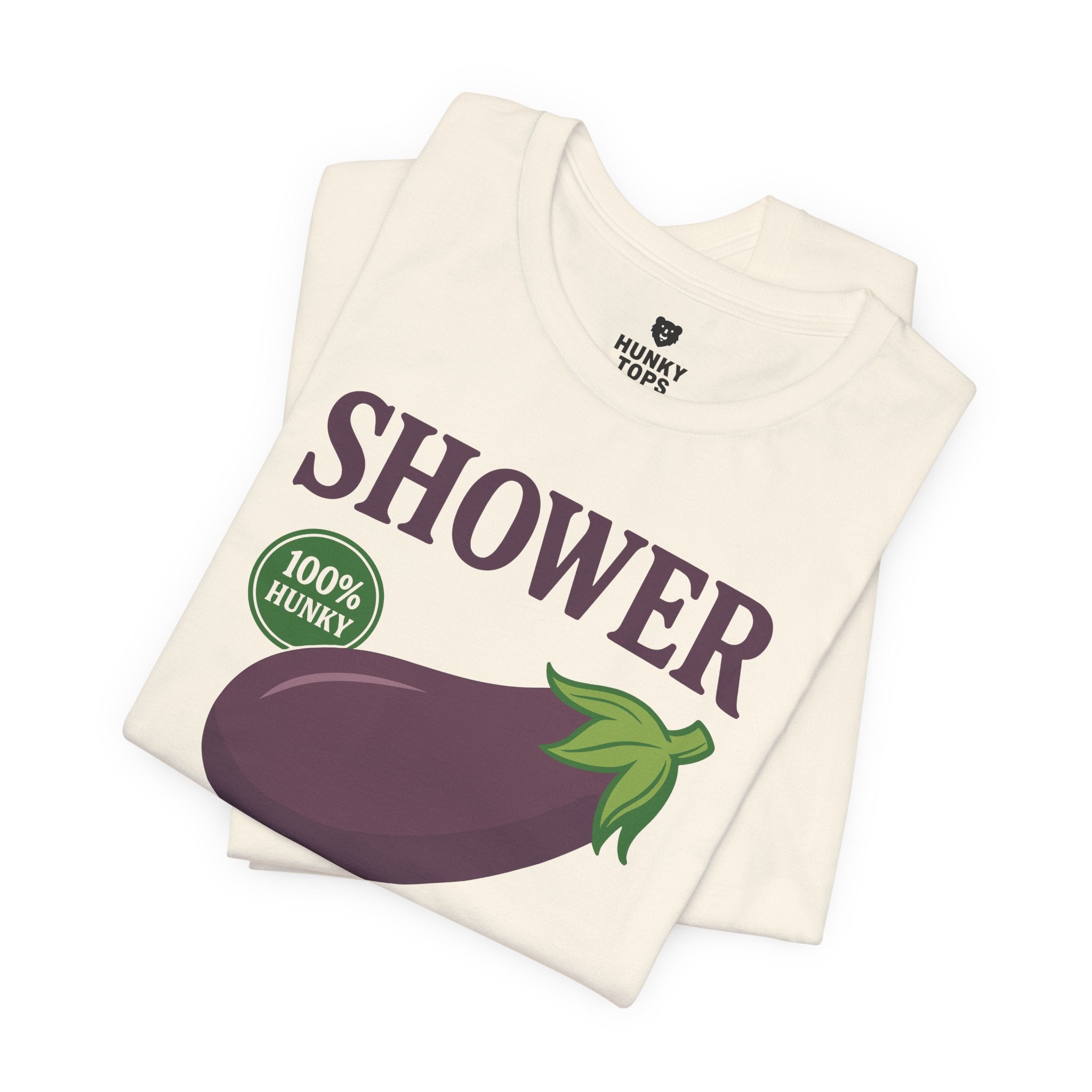 Shower Vintage Eggplant T-Shirt - Hunky Tops #color_Natural